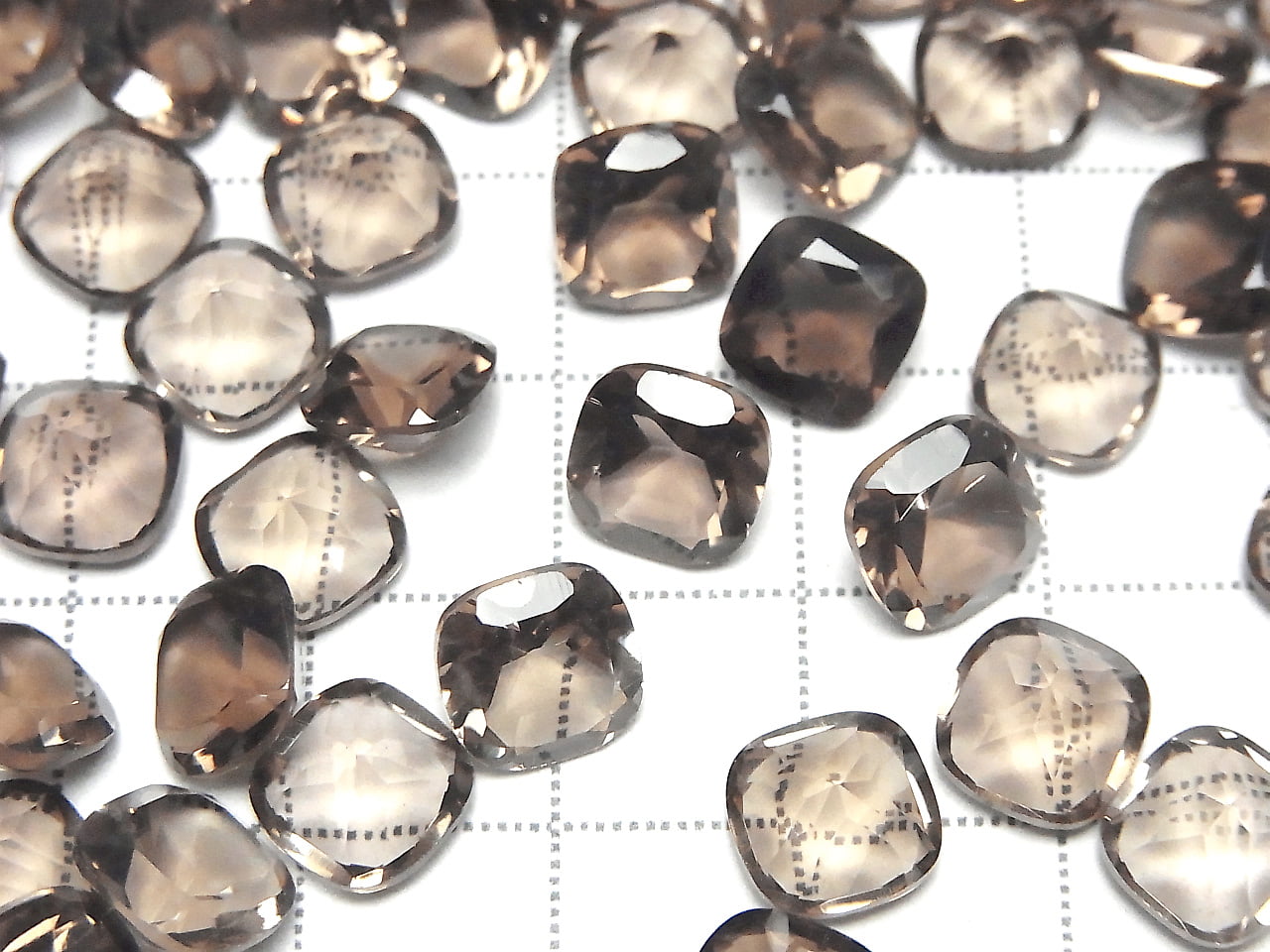 高品質煙水晶 AAA 級裸石方形刻面 8x8mm 5顆