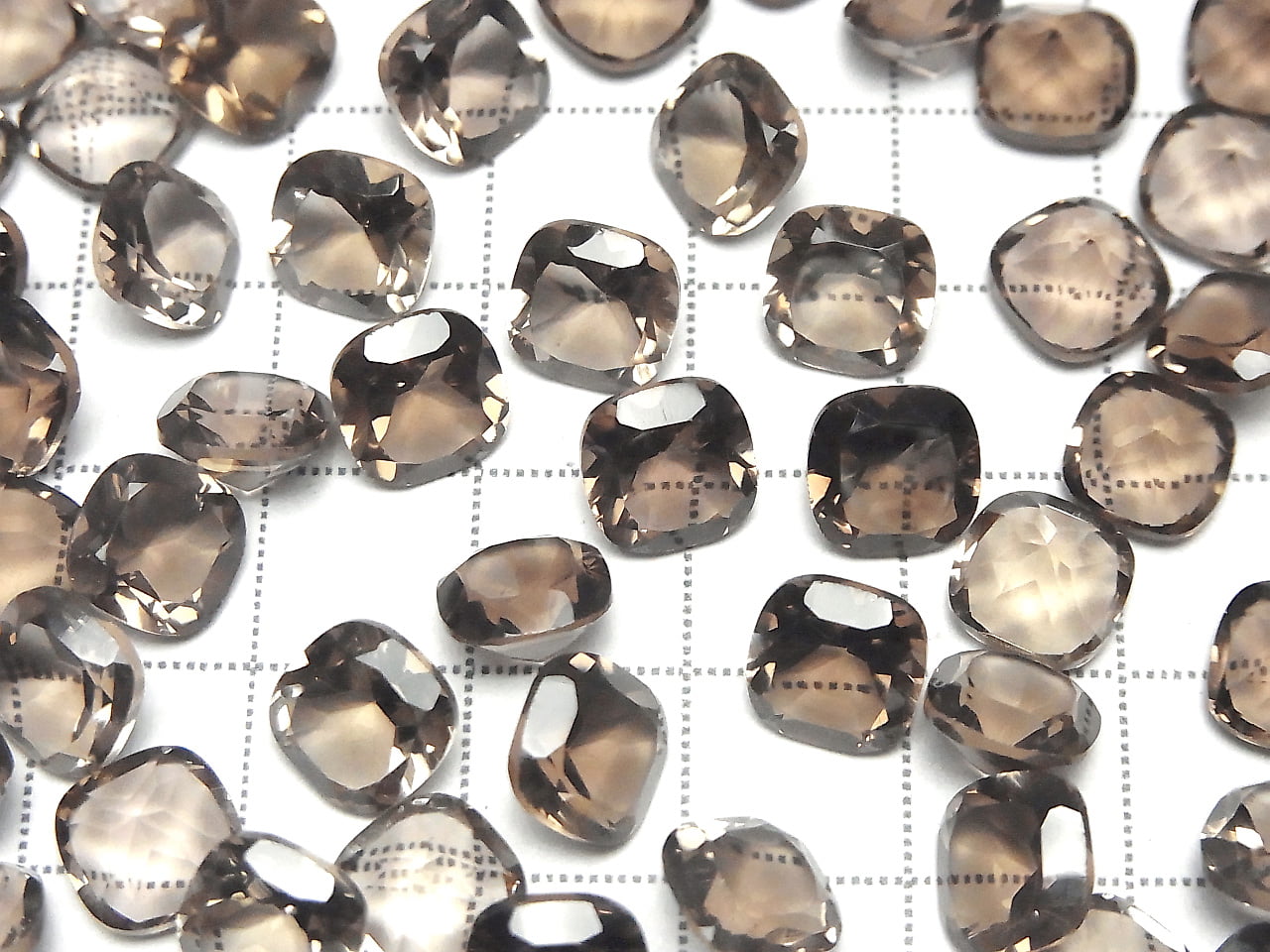 高品質煙水晶 AAA 級裸石方形刻面 8x8mm 5顆