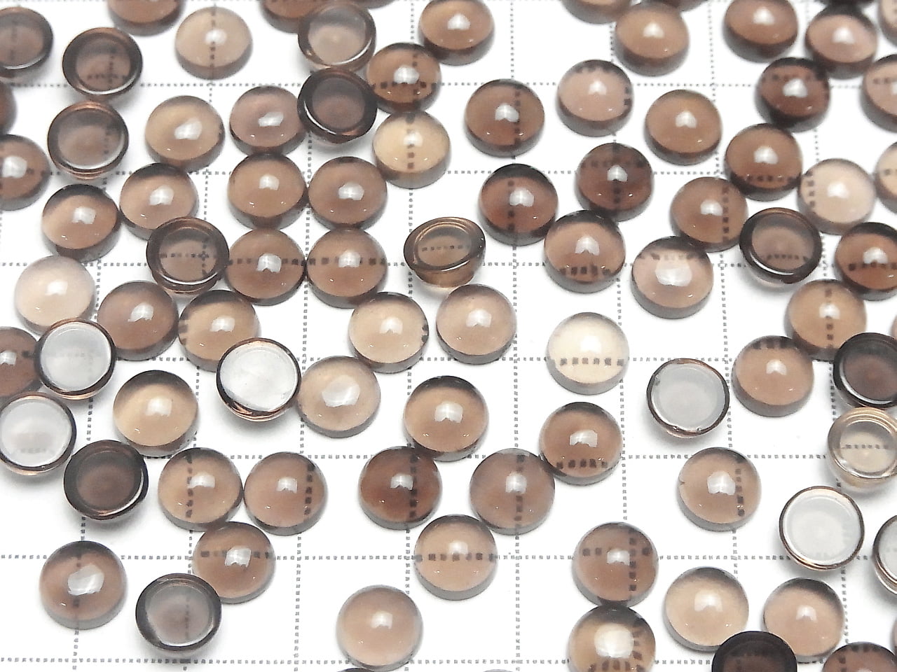高品質茶晶AAA圓形素面蛋面8x8mm 5顆裝