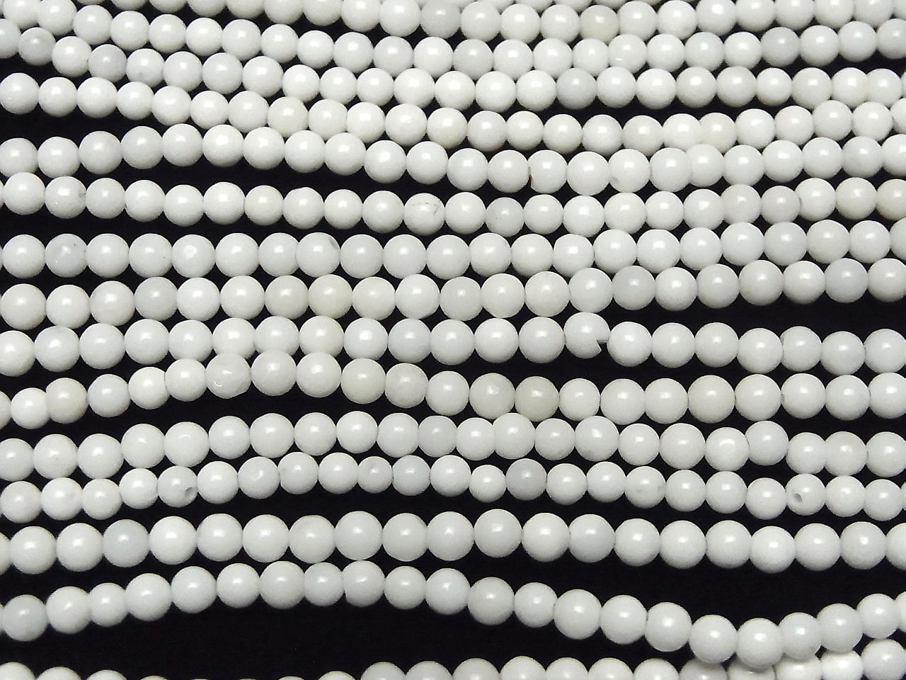 白瑪瑙 AAA 圓珠 4mm 半串或 1 串珠(約 15 英寸/38 公分)