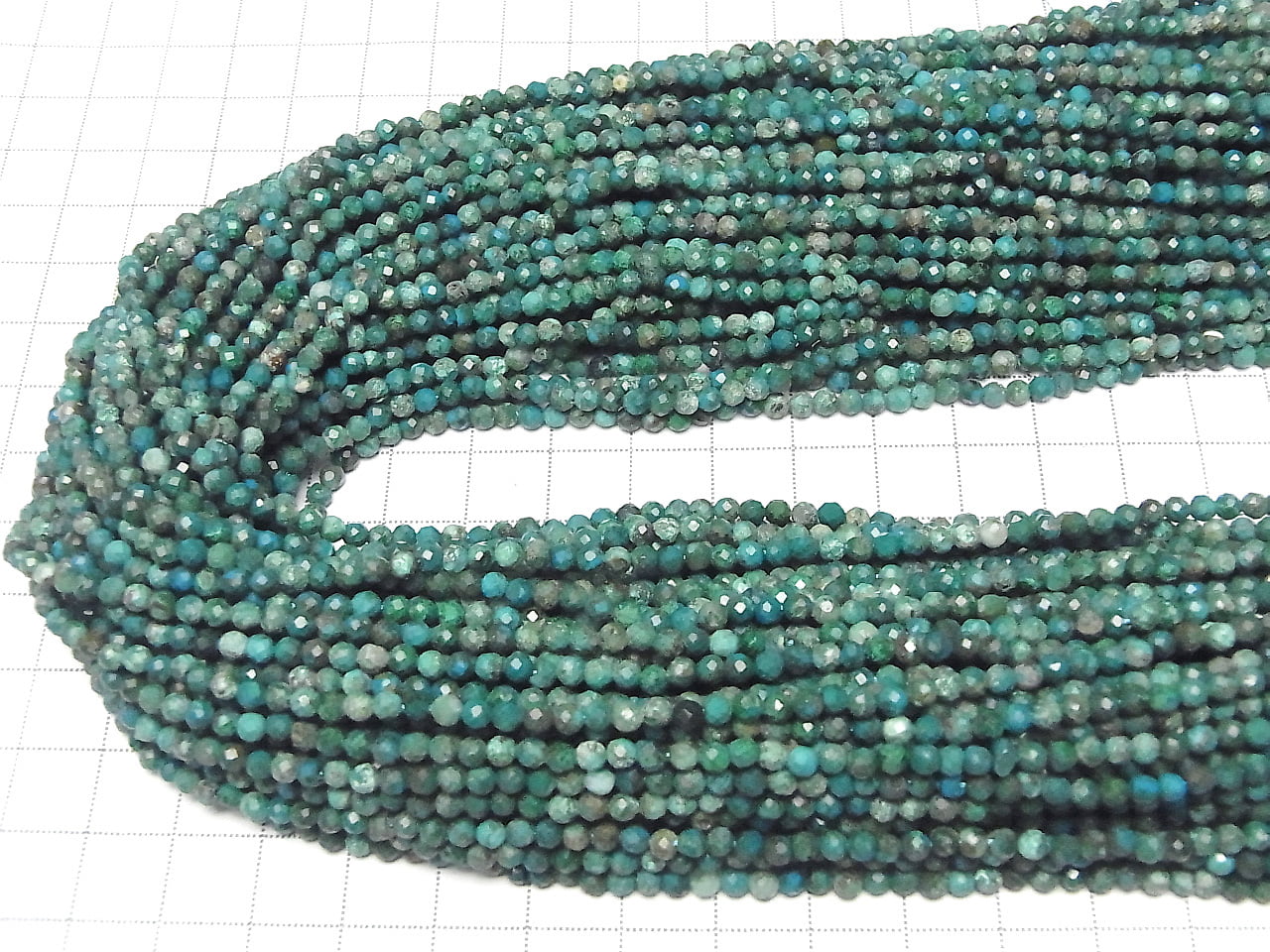 High Quality! Chrysocolla AA+ Faceted Round 3mm 1strand beads (aprx.15inch/37cm)