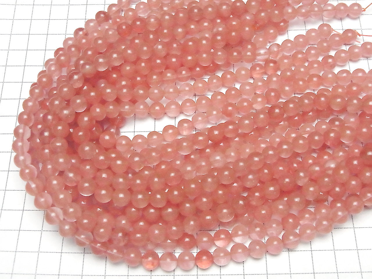 1 fil 3,79 $ ! Perles rondes en verre quartz cerise 8 mm (environ 37 cm)