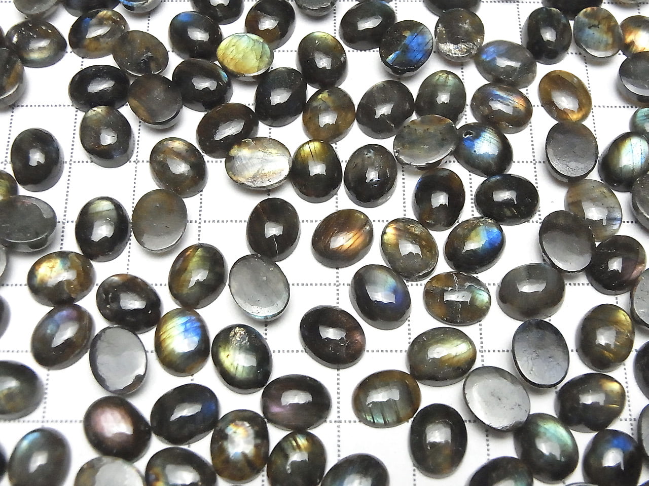 Spectrolite de Finlande AAA ovale cabochon 10 x 8 mm 3 pièces