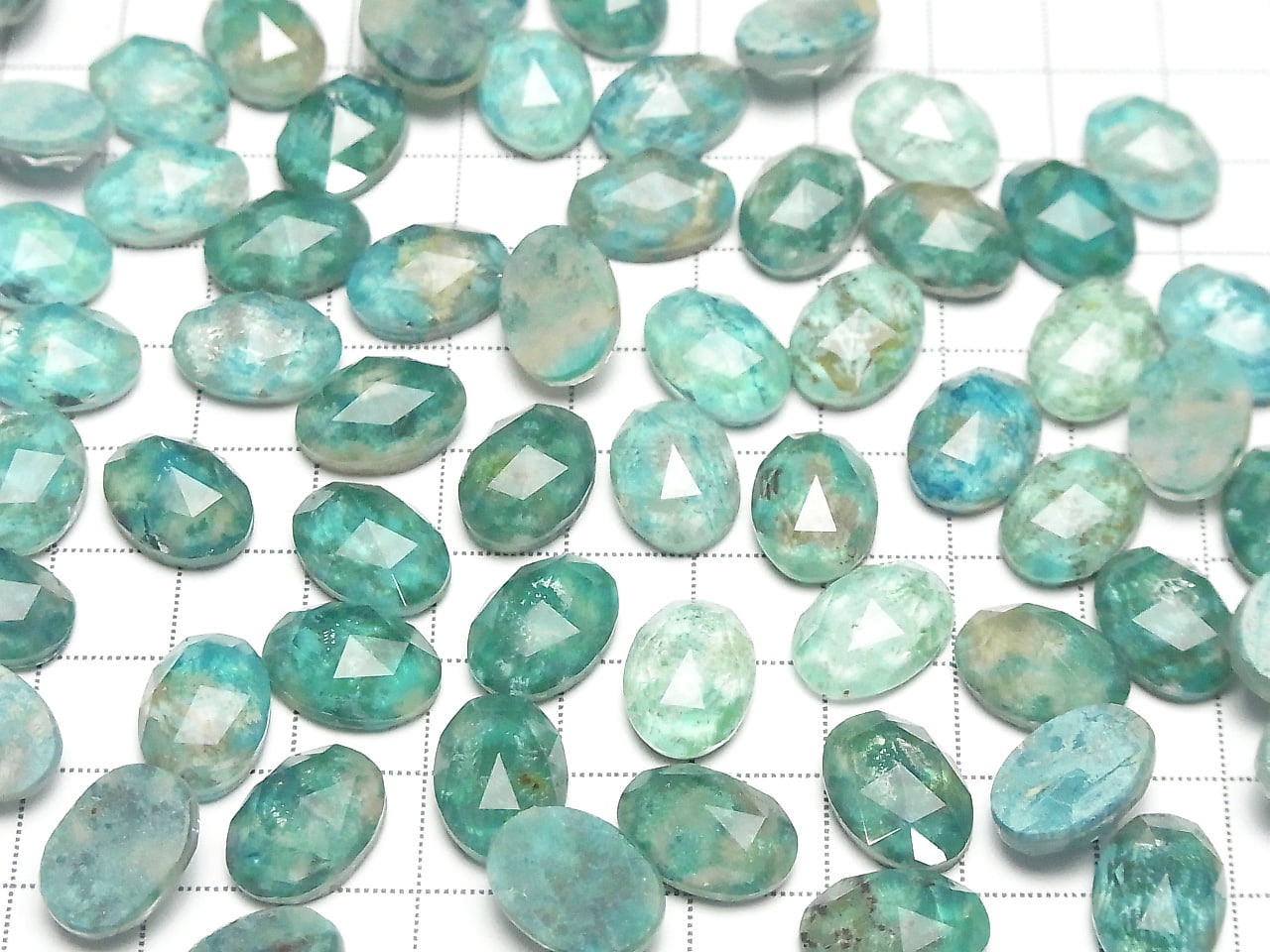 Chrysokoll x Kristall AAA Oval Rosen Schliff 14x10mm 2Stücke