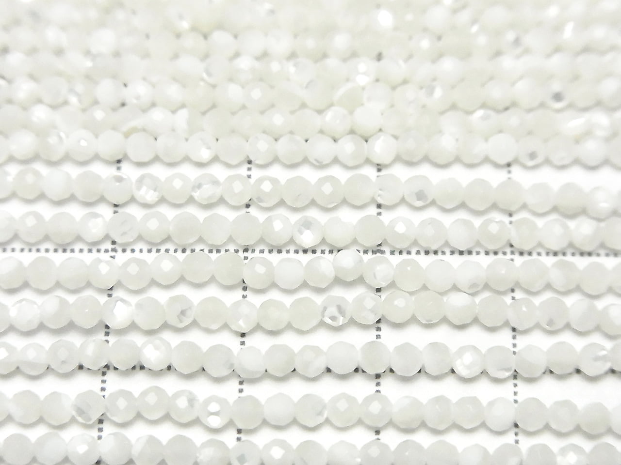 Hochwertig! Perlmutt MOP Weiß facettierte Runde 2mm 1Strang Perlen (ca. 15 Zoll / 36cm)