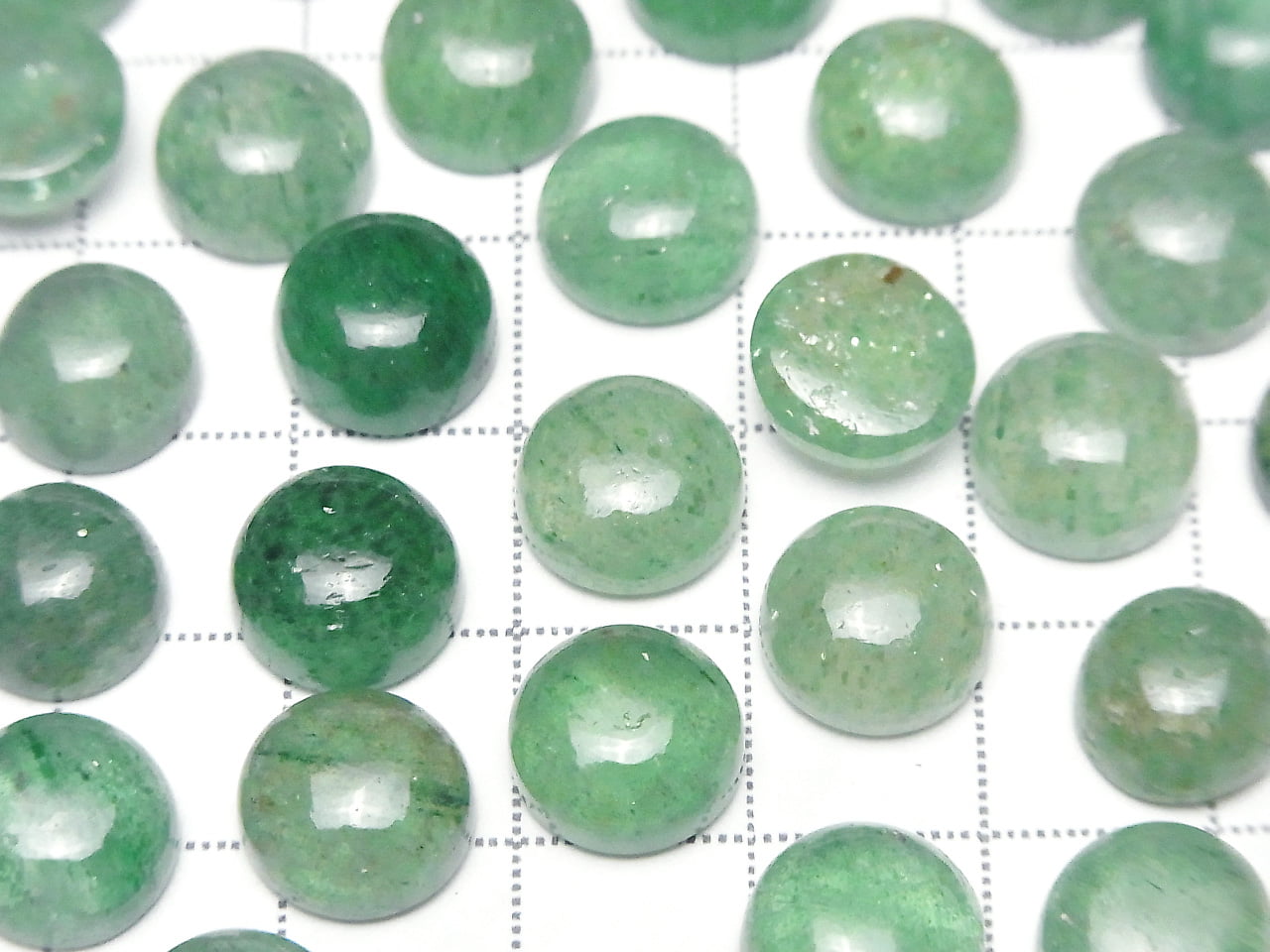 Green Aventurine AAA- Round Cabochon 10x10mm 3pcs