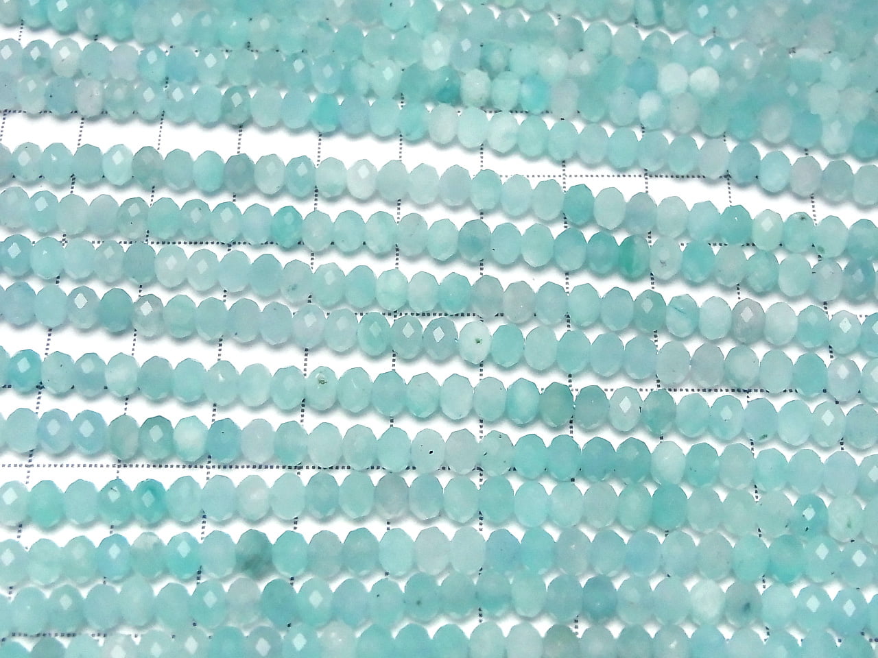 High Quality! Amazonite Silica AA+ Faceted Button Rondelle 5x5x3.5mm 1strand beads (aprx.15inch/37cm)