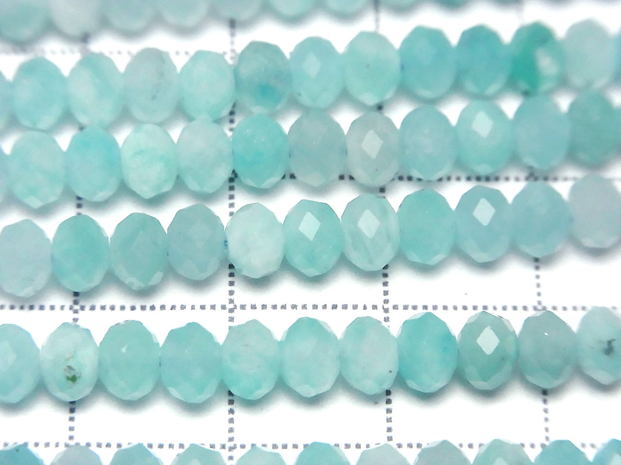 High Quality! Amazonite Silica AA+ Faceted Button Rondelle 5x5x3.5mm 1strand beads (aprx.15inch/37cm)