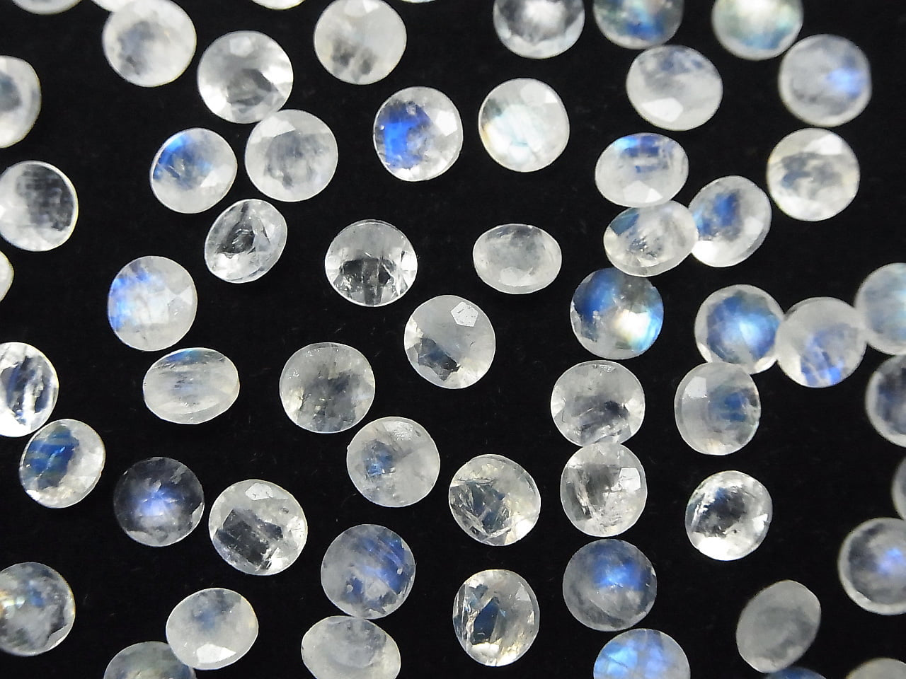 Rainbow Moonstone AA++ Loose stone Round Faceted 6x6mm 5pcs
