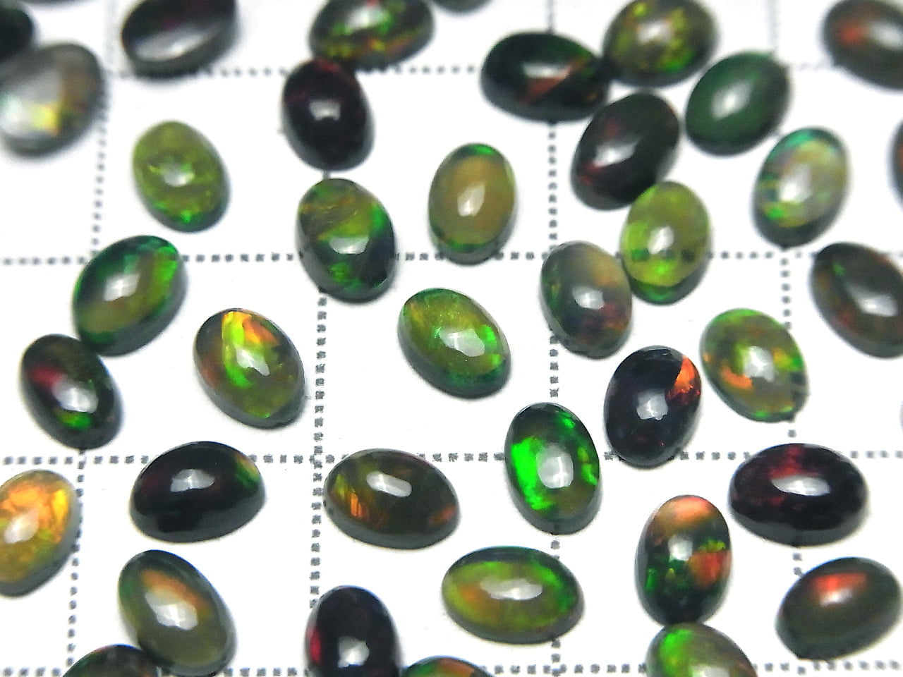High Quality Black Opal AAA Oval Cabochon 6x4mm 5pcs