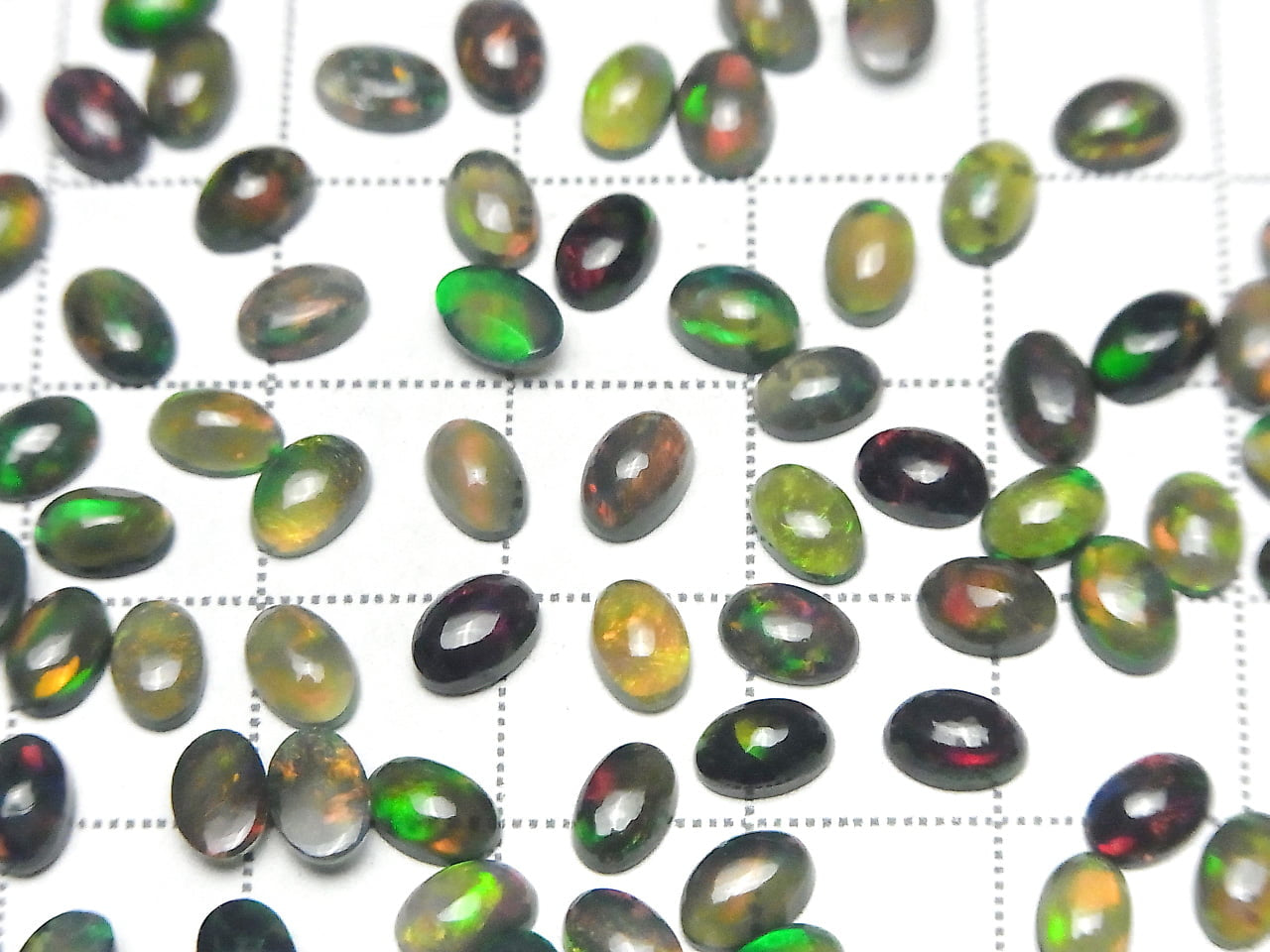High Quality Black Opal AAA Oval Cabochon 6x4mm 5pcs