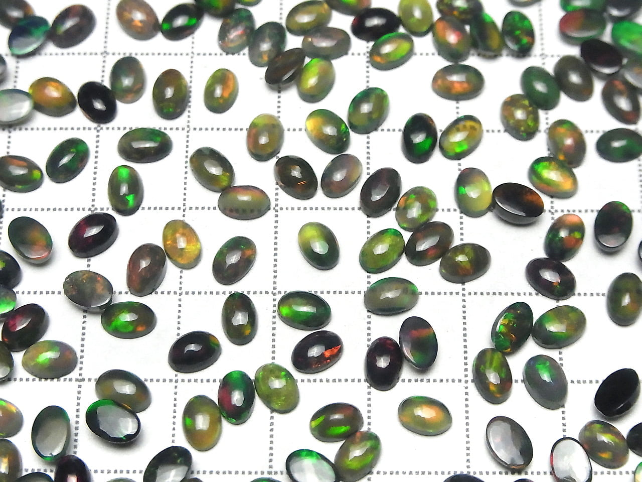 High Quality Black Opal AAA Oval Cabochon 6x4mm 5pcs