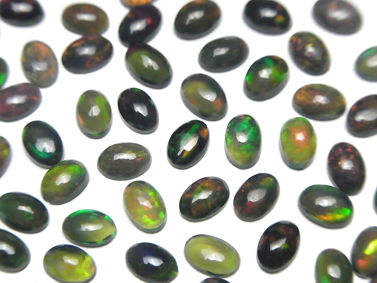 High Quality Black Opal AAA Oval Cabochon 6x4mm 5pcs