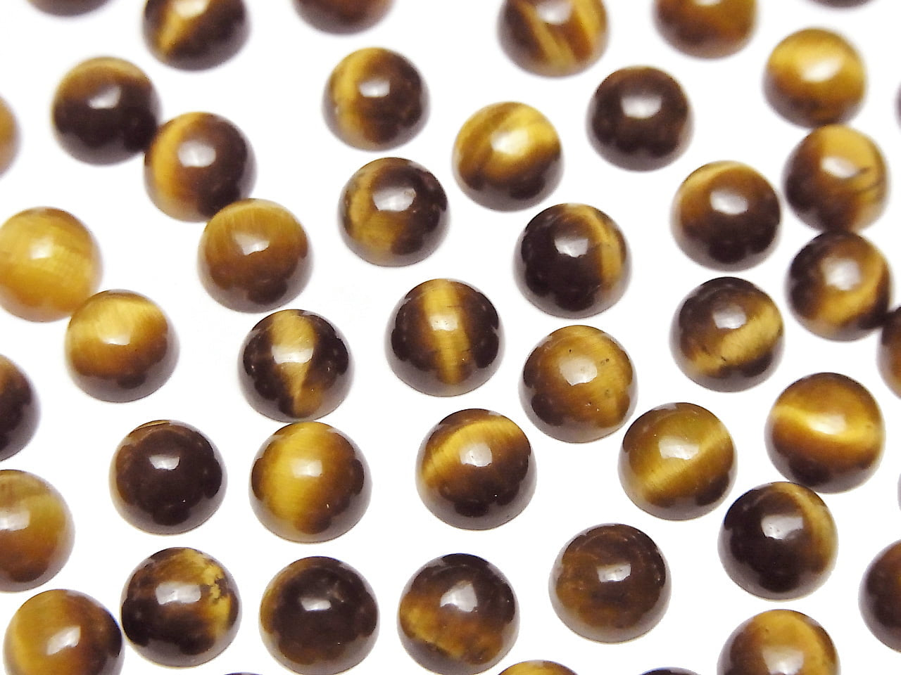 Yellow Tiger's Eye AA++ Round Cabochon 6x6mm 4pcs
