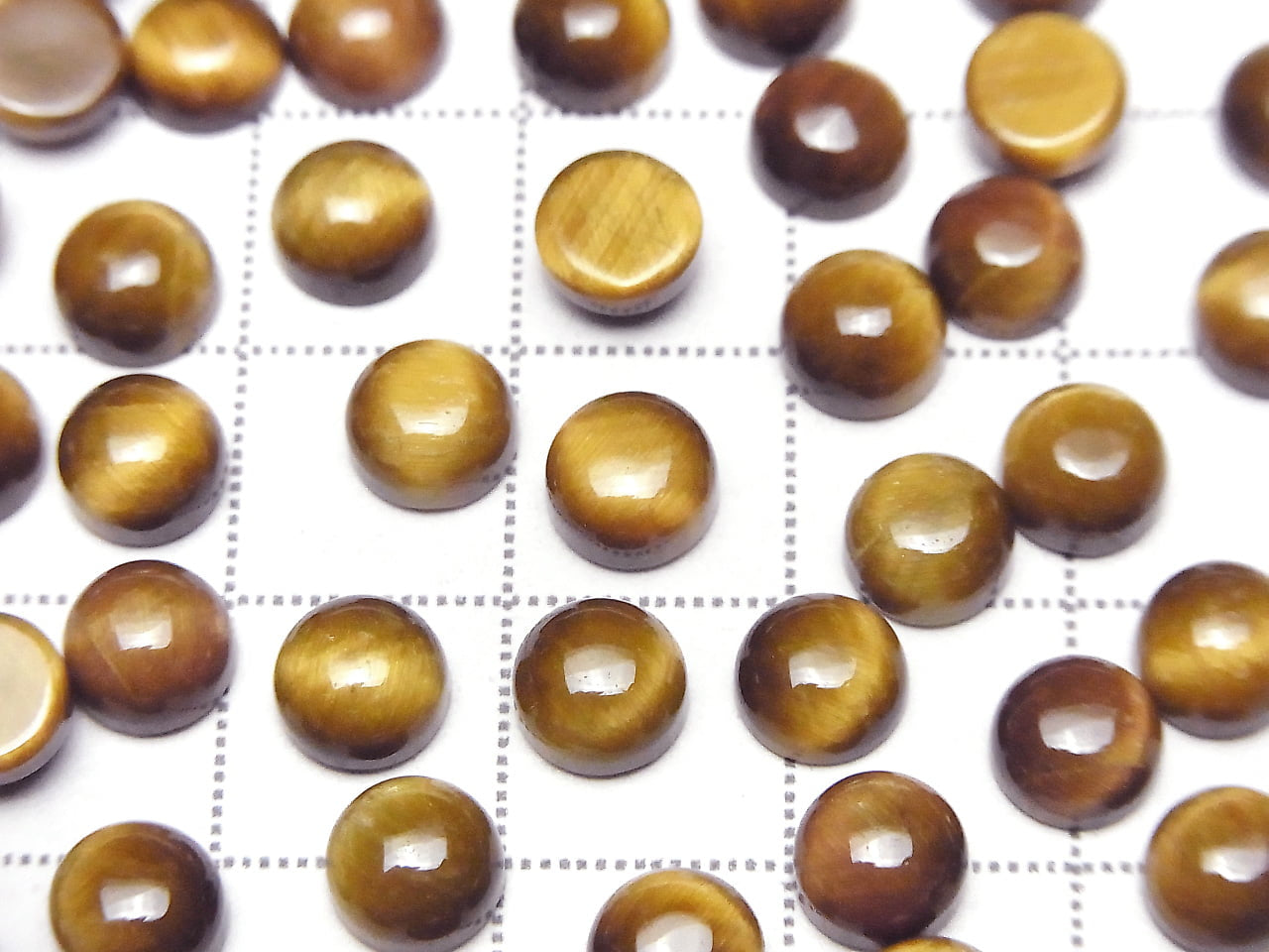 Yellow Tiger's Eye AA++ Round Cabochon 6x6mm Honey color 5pcs