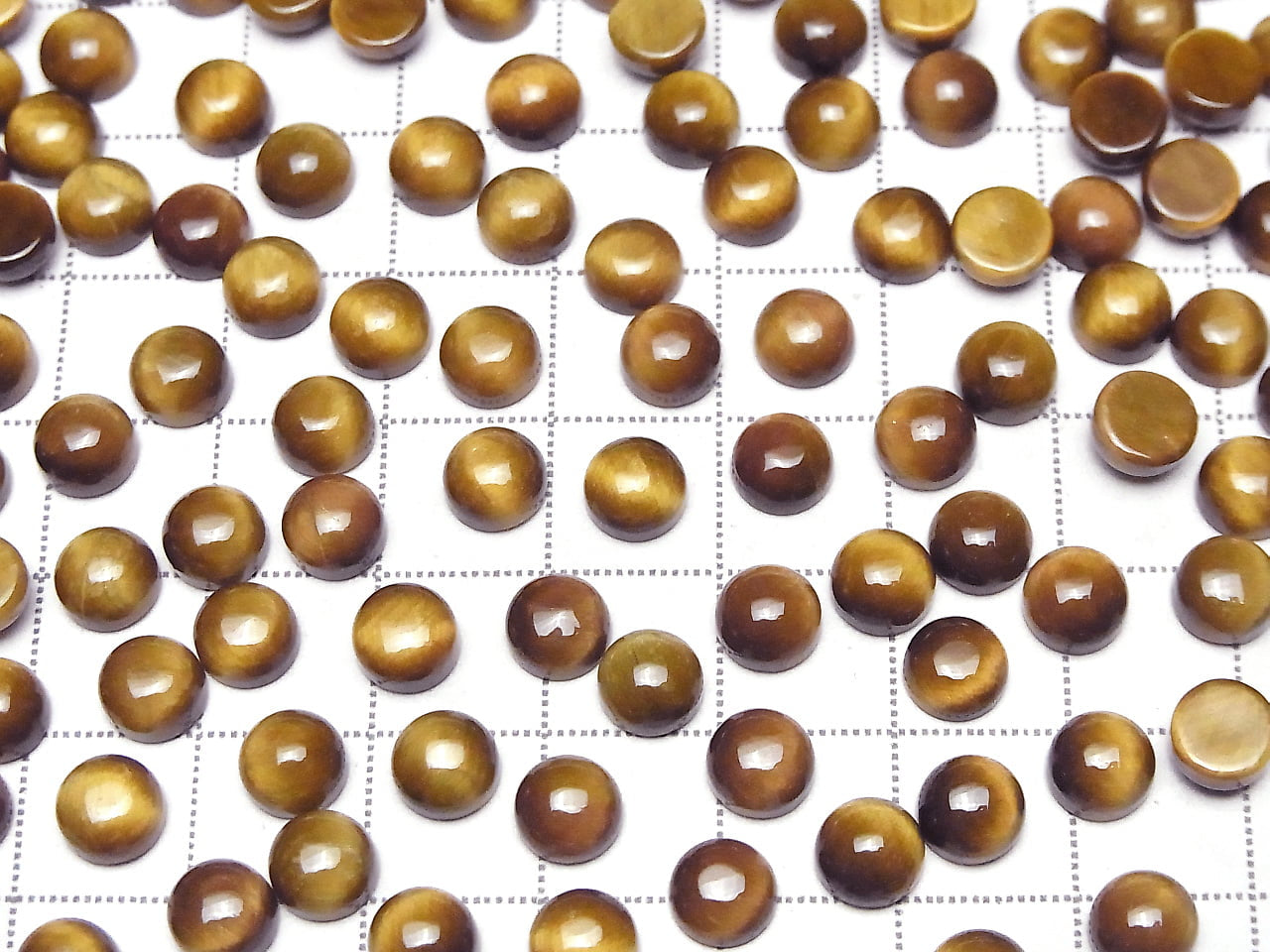 Yellow Tiger's Eye AA++ Round Cabochon 6x6mm Honey color 5pcs