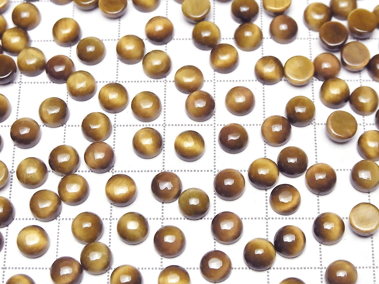 黃虎眼石 AA++ 圓形蛋面 6x6mm 蜜糖色 5顆