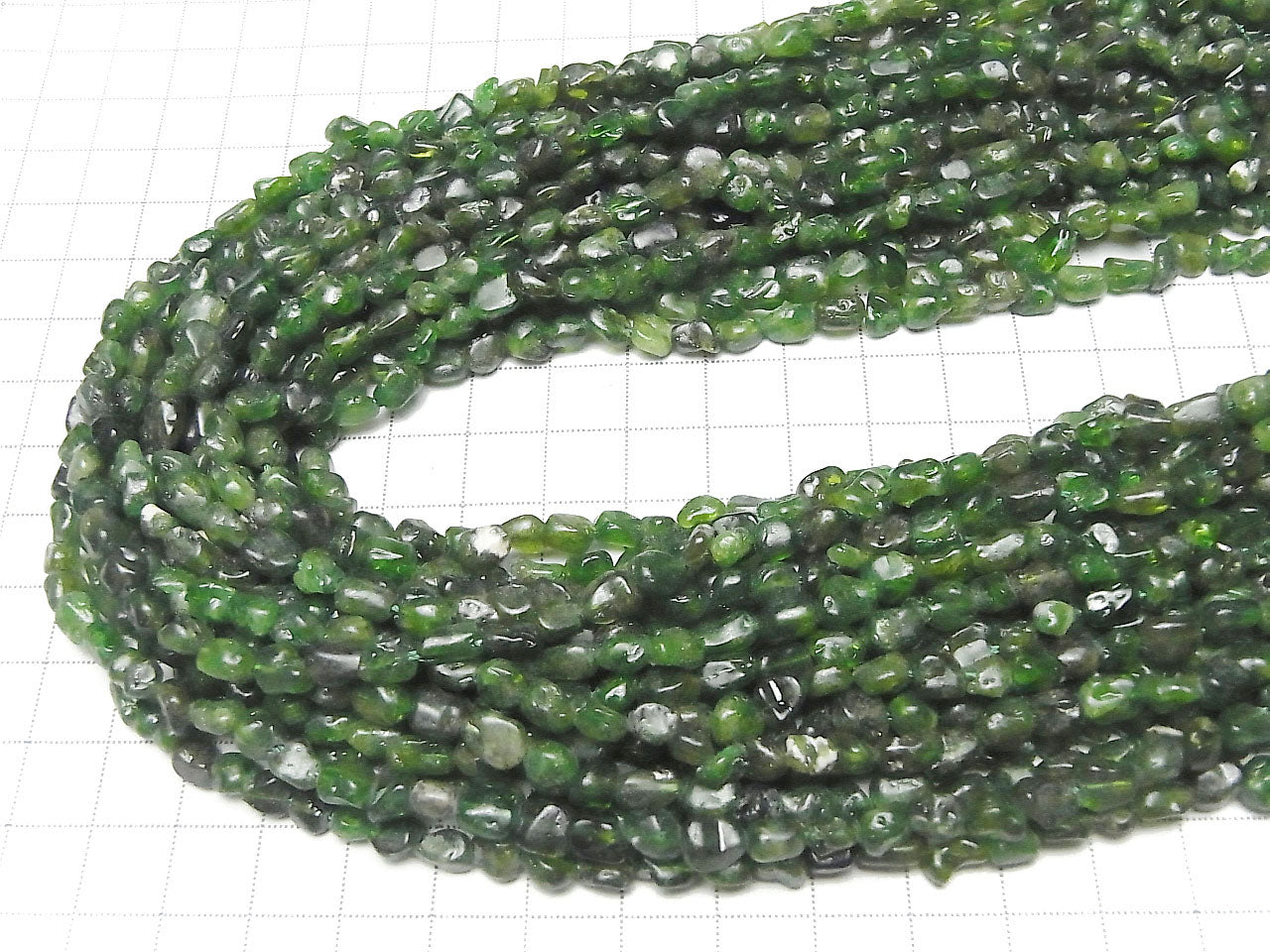 Chrome Diopside AA Small Size Nugget 1strand beads (aprx.15inch/38cm)