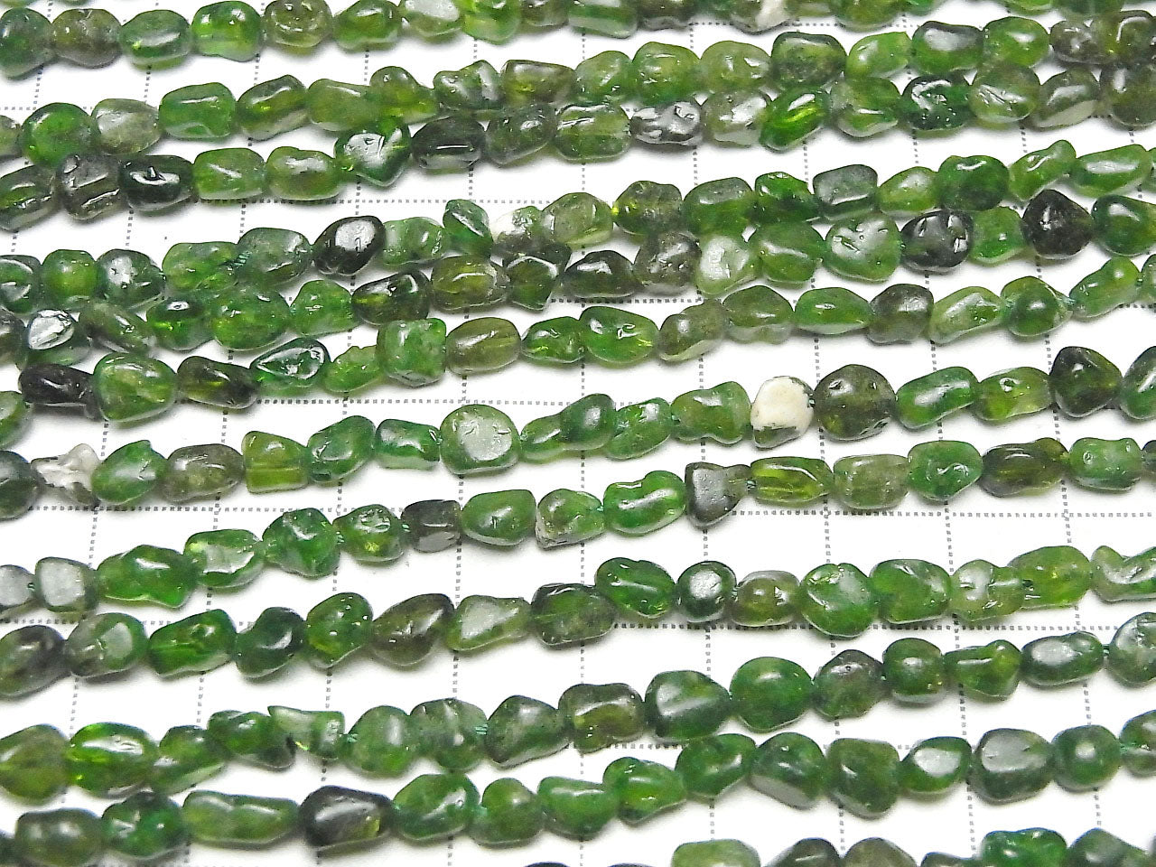 Chrome Diopside AA Small Size Nugget 1strand beads (aprx.15inch/38cm)