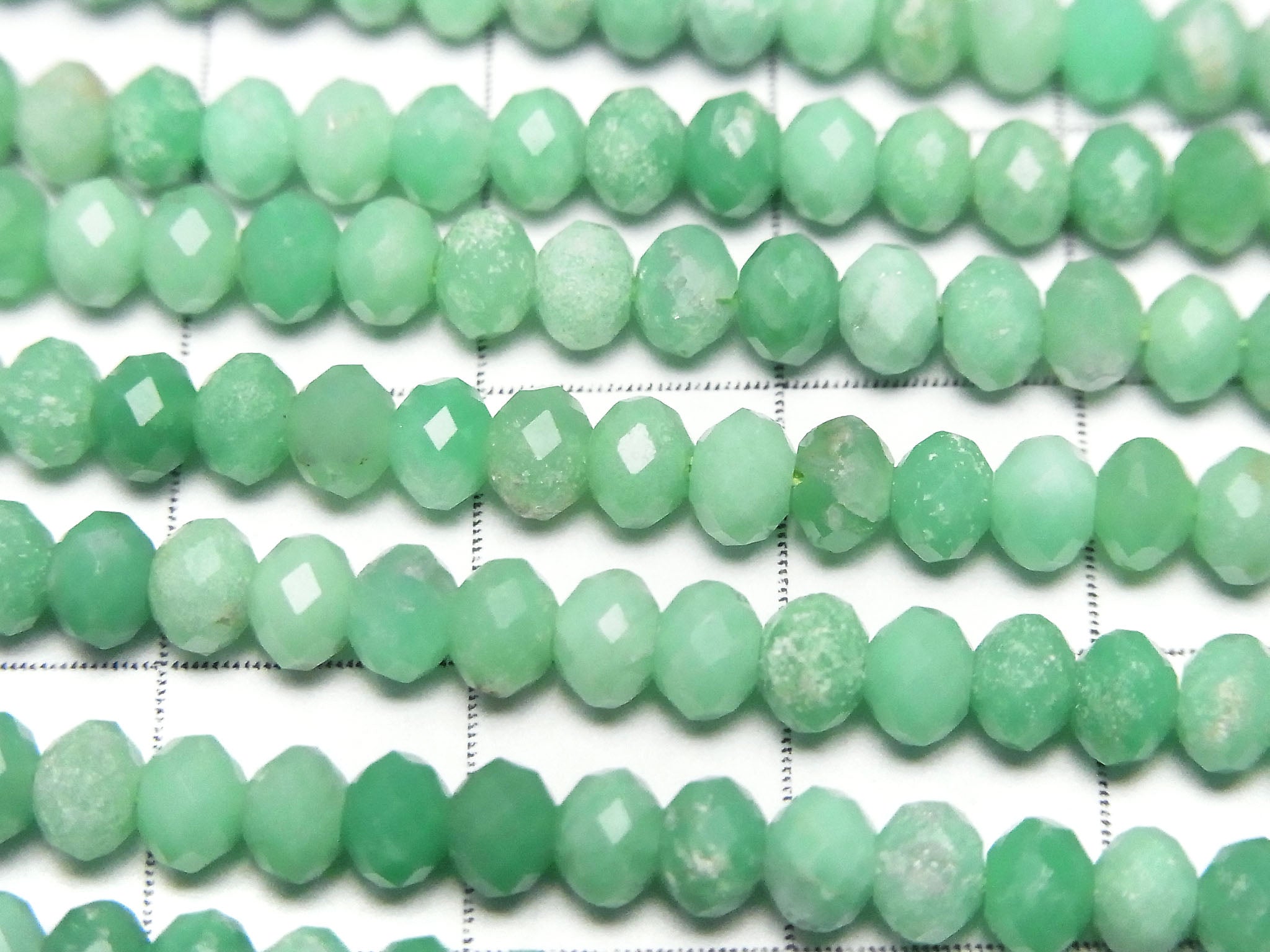 High Quality! Chrysoprase AA++ Faceted Button Rondelle 4x4x3mm half or 1strand beads (aprx.15inch/37cm)