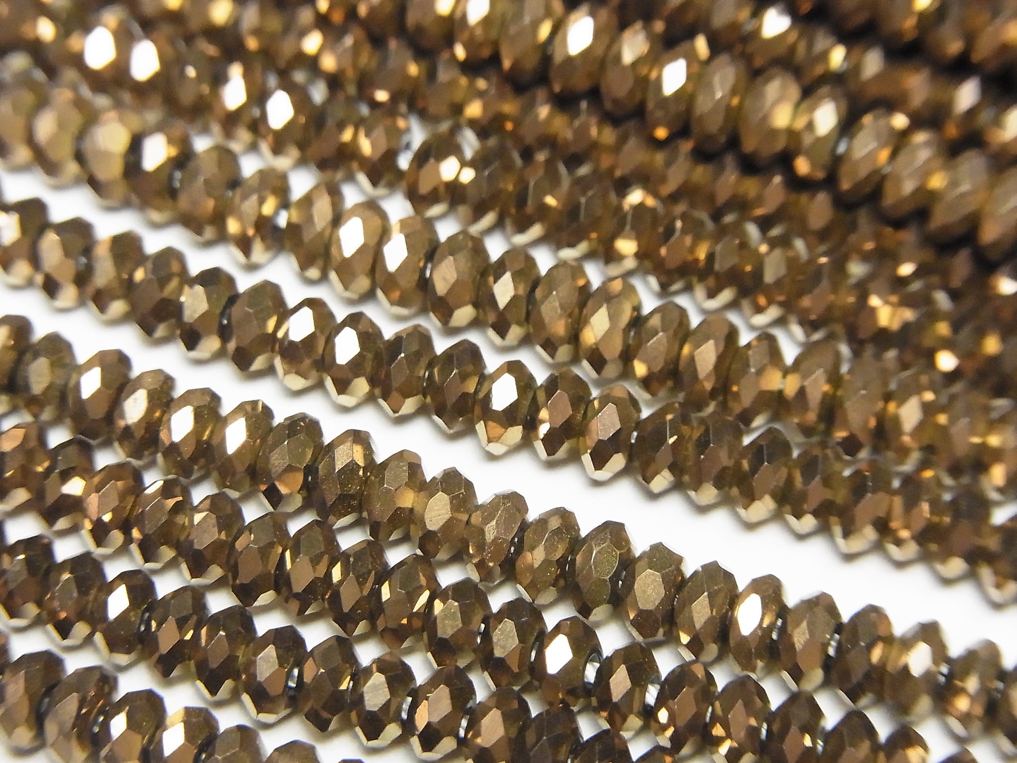 High Quality! Hematite Faceted Button Rondelle 4x4x2mm Bronze color coating 1strand beads (aprx.15inch/38cm)