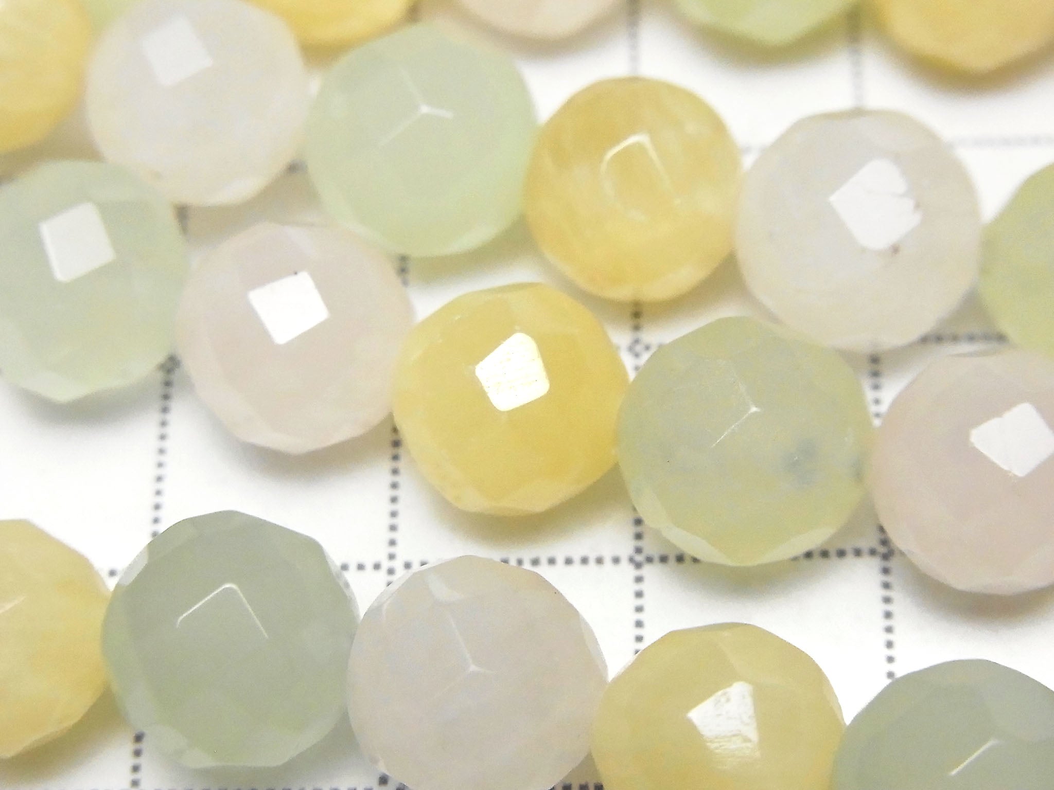 Mixed Stone 64Faceted Round 10mm half or 1strand beads (aprx.15inch/38cm)