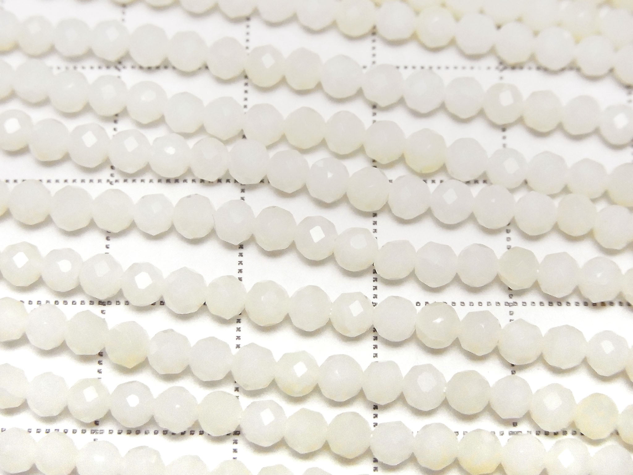High Quality! White Coral Faceted Round 3mm 1strand beads (aprx.15inch/36cm)