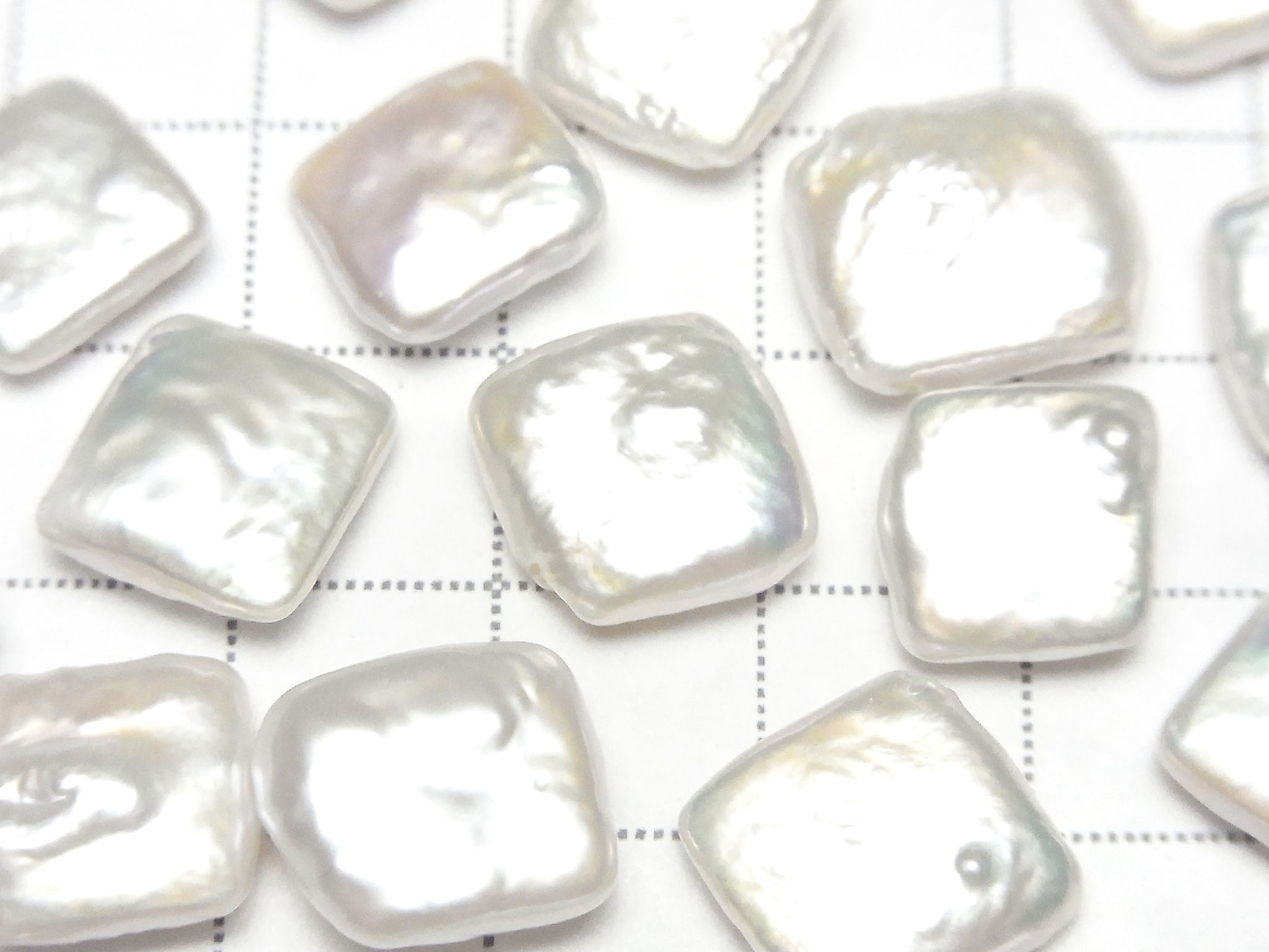 淡水珍珠 AA++ 裸石 方形 10-12mm 白色 5顆