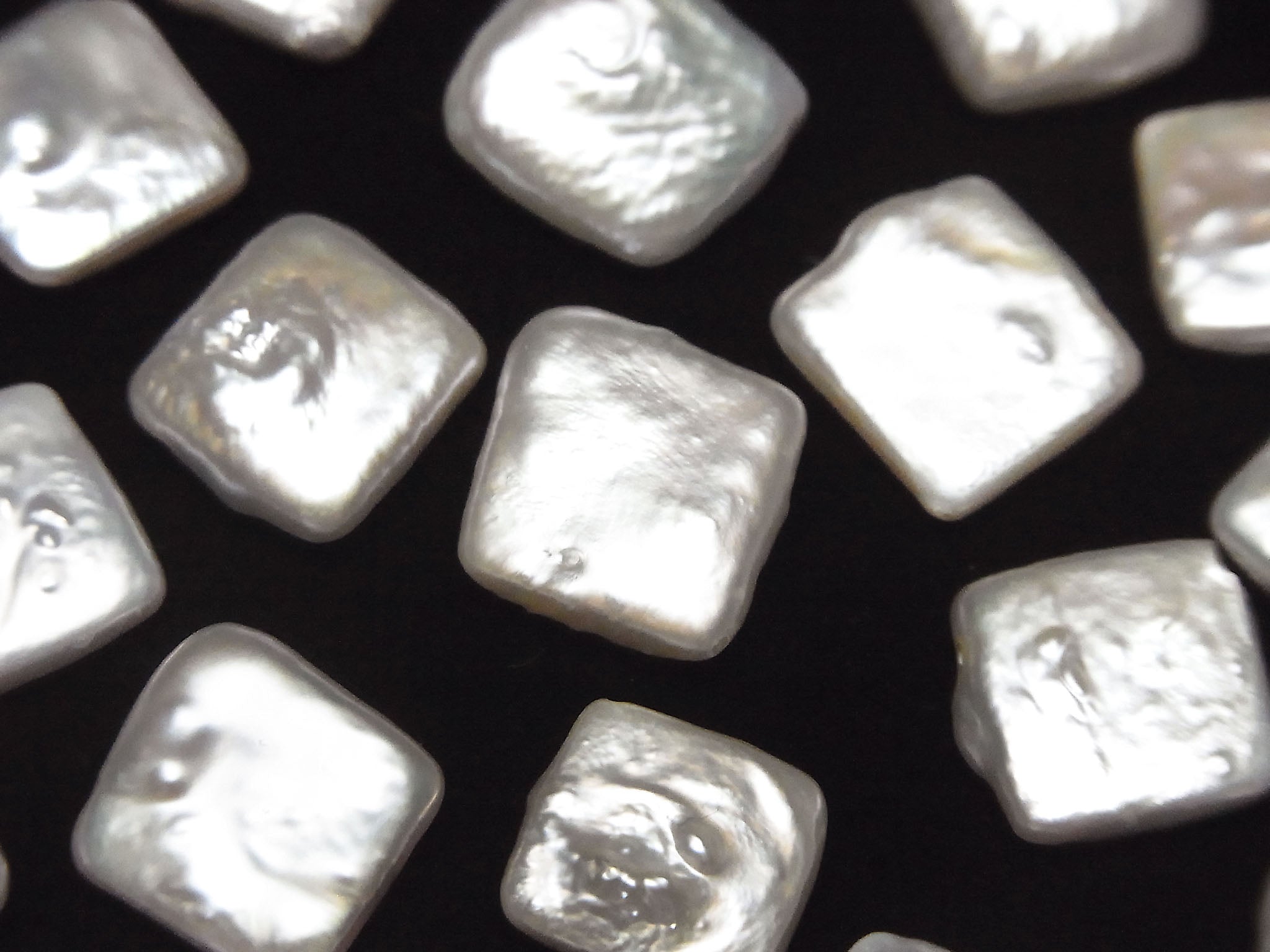 淡水珍珠 AA++ 裸石 方形 10-12mm 白色 5顆