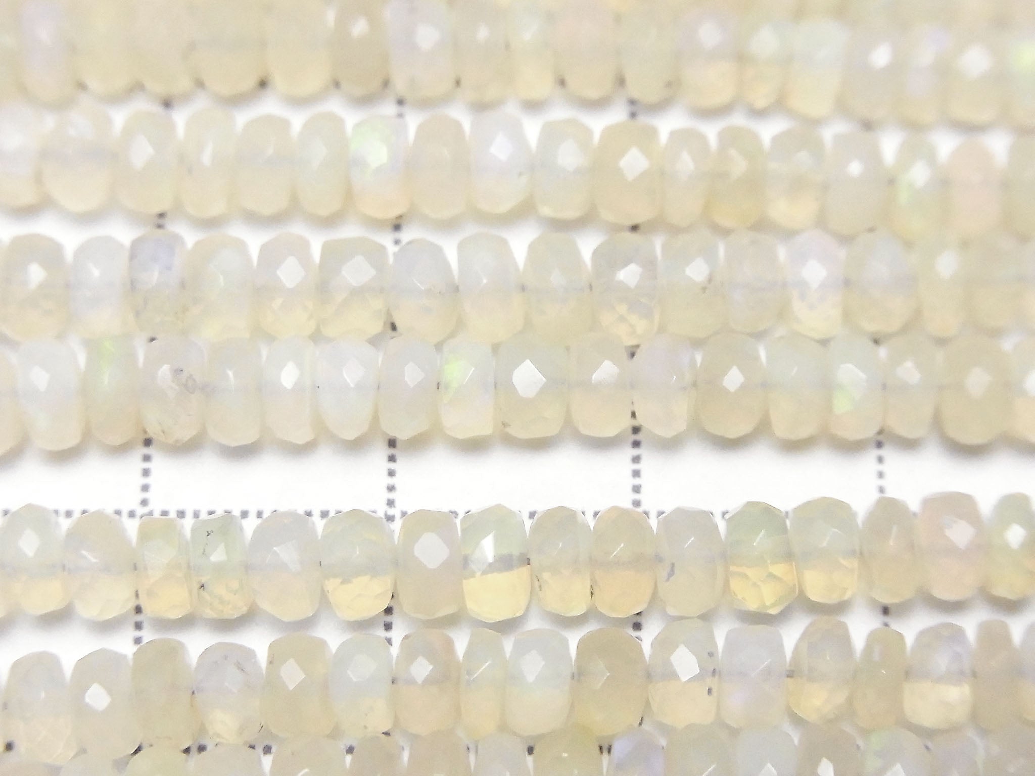 Ethiopian Opal AA++ Faceted Button Rondelle half or 1strand beads (approx. 15 inches/36 cm)