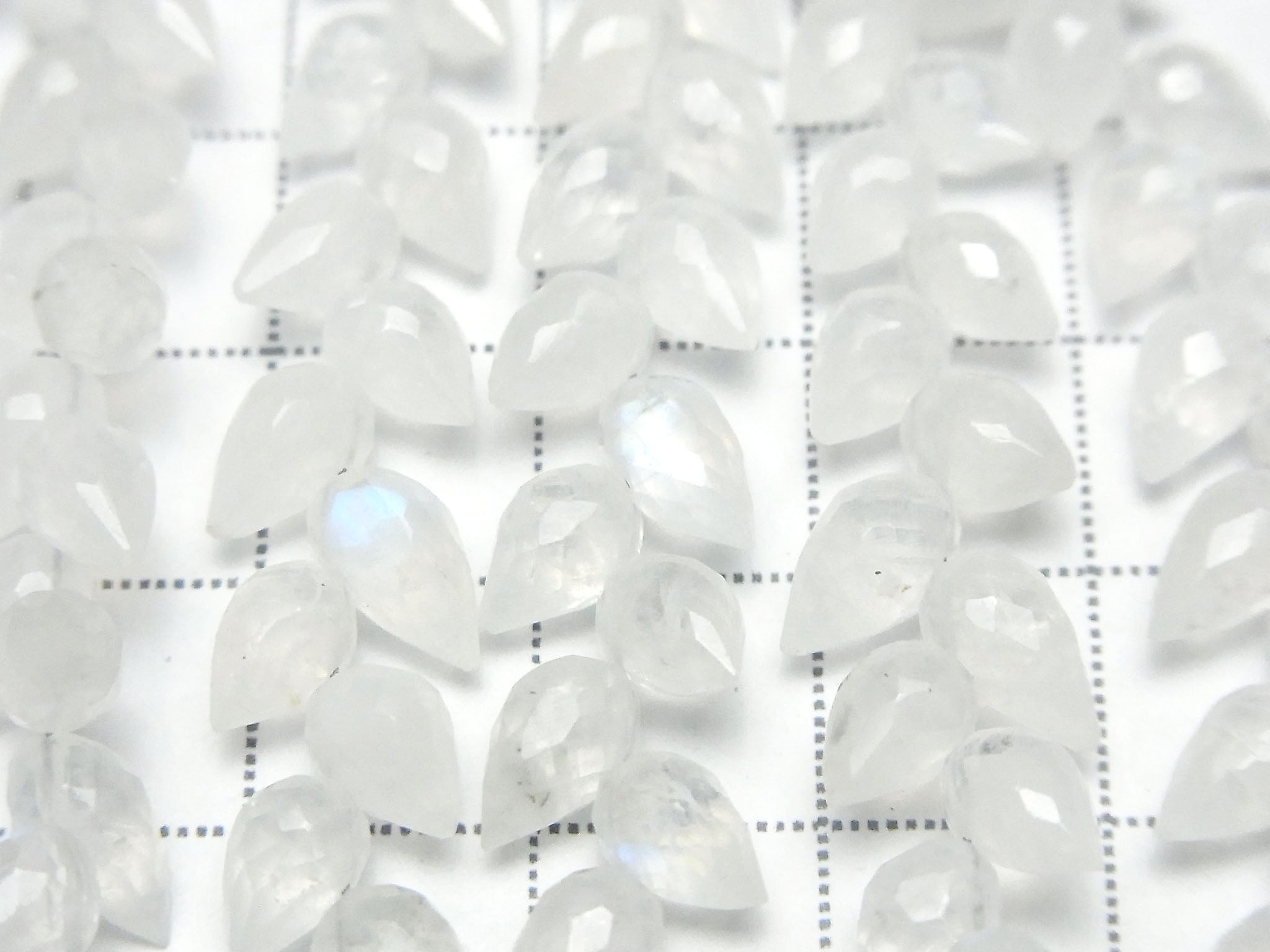 High Quality Rainbow Moonstone AAA- Flower Bud Faceted Briolette 1strand beads (approx. 6 inches/14 cm)