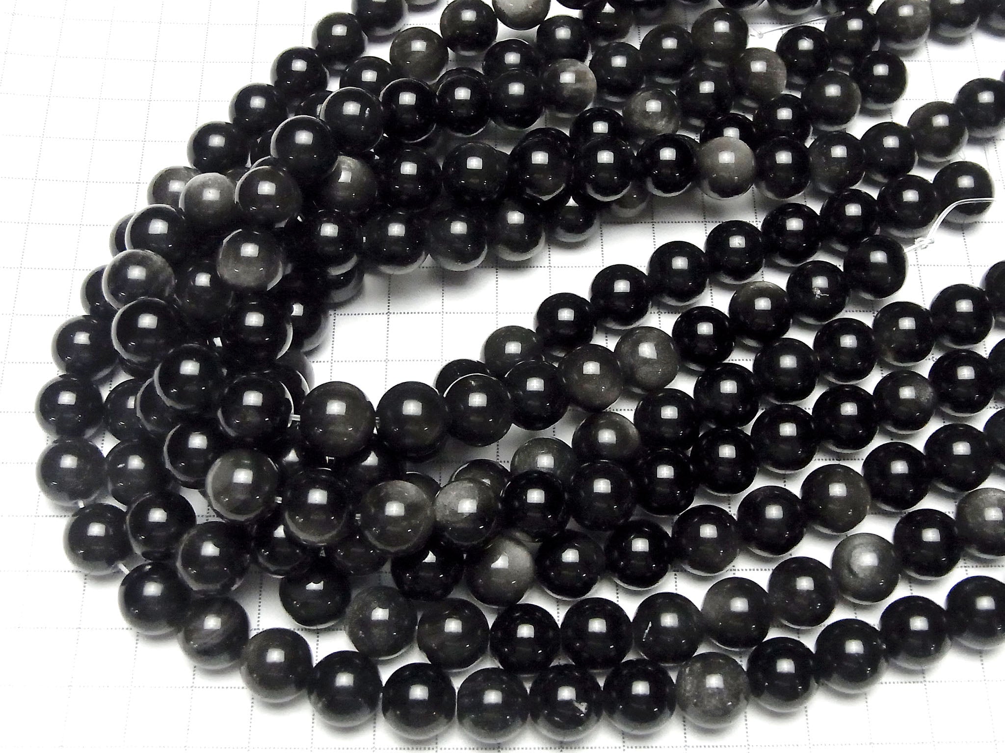 1strand $7.79! Silver Sheen Obsidian AAA Round 12mm 1strand beads (aprx.15inch / 36cm)