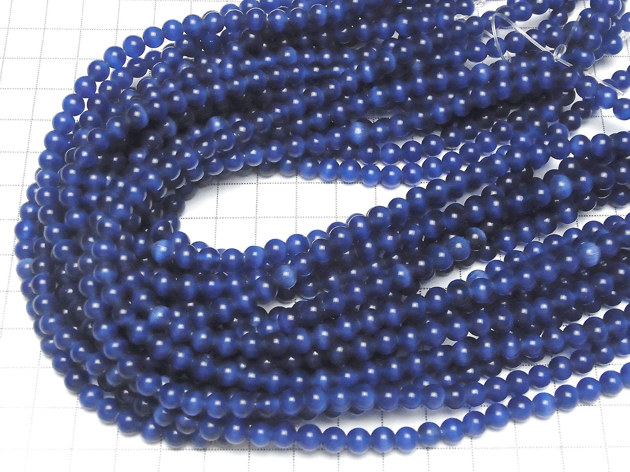 Navy color Cat's Eye Round 6mm 1strand beads (aprx.14inch/34cm)