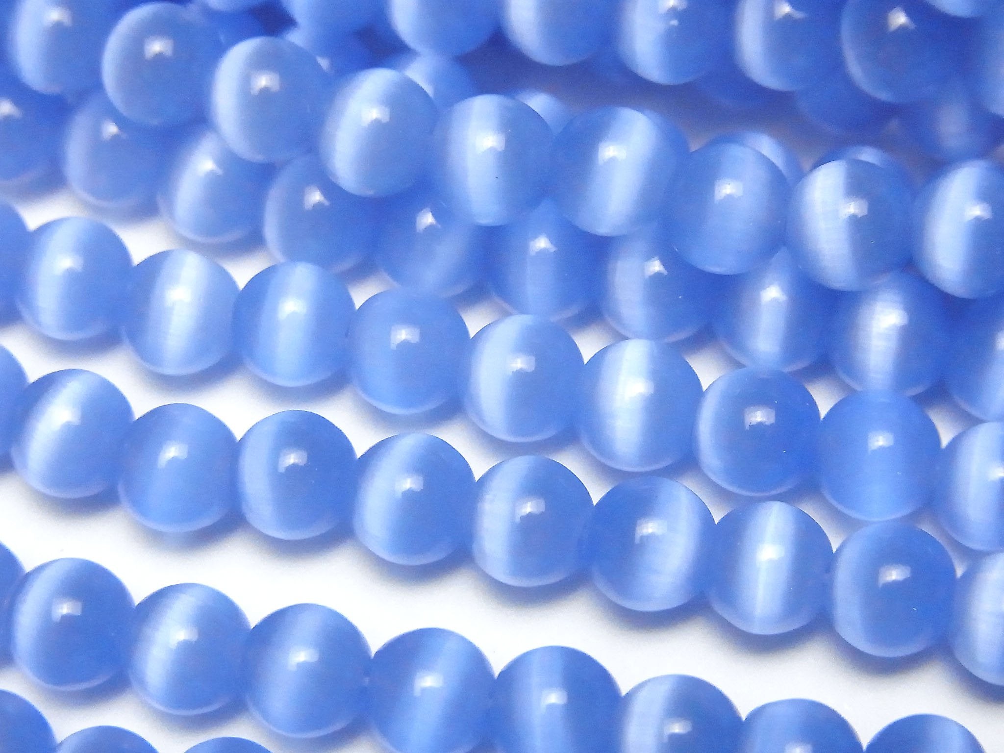 Pastel blue color Cat's Eye Round 6mm 1strand beads (aprx.14inch/35cm)