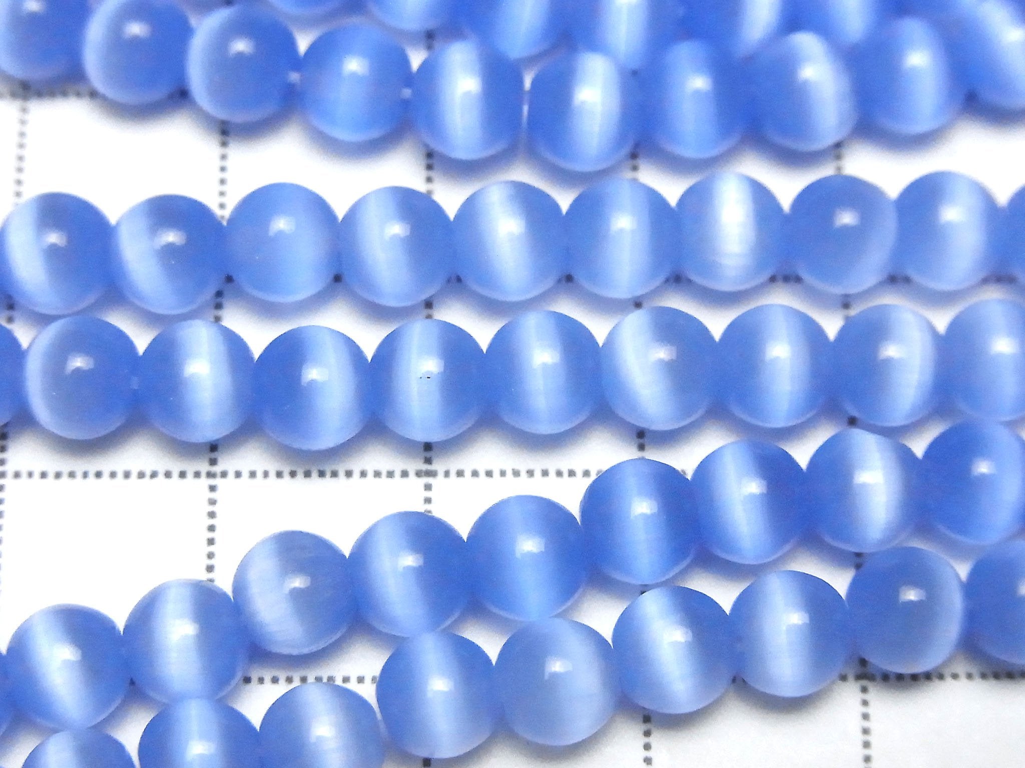 Pastel blue color Cat's Eye Round 6mm 1strand beads (aprx.14inch/35cm)