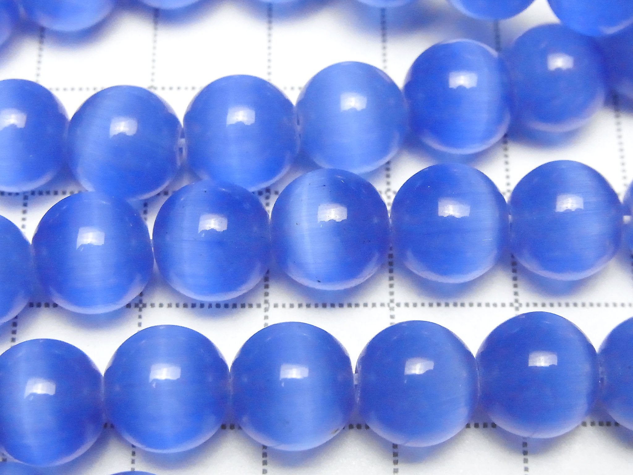 Pastel blue color Cat's Eye Round 10mm 1strand beads (aprx.15inch/36cm)