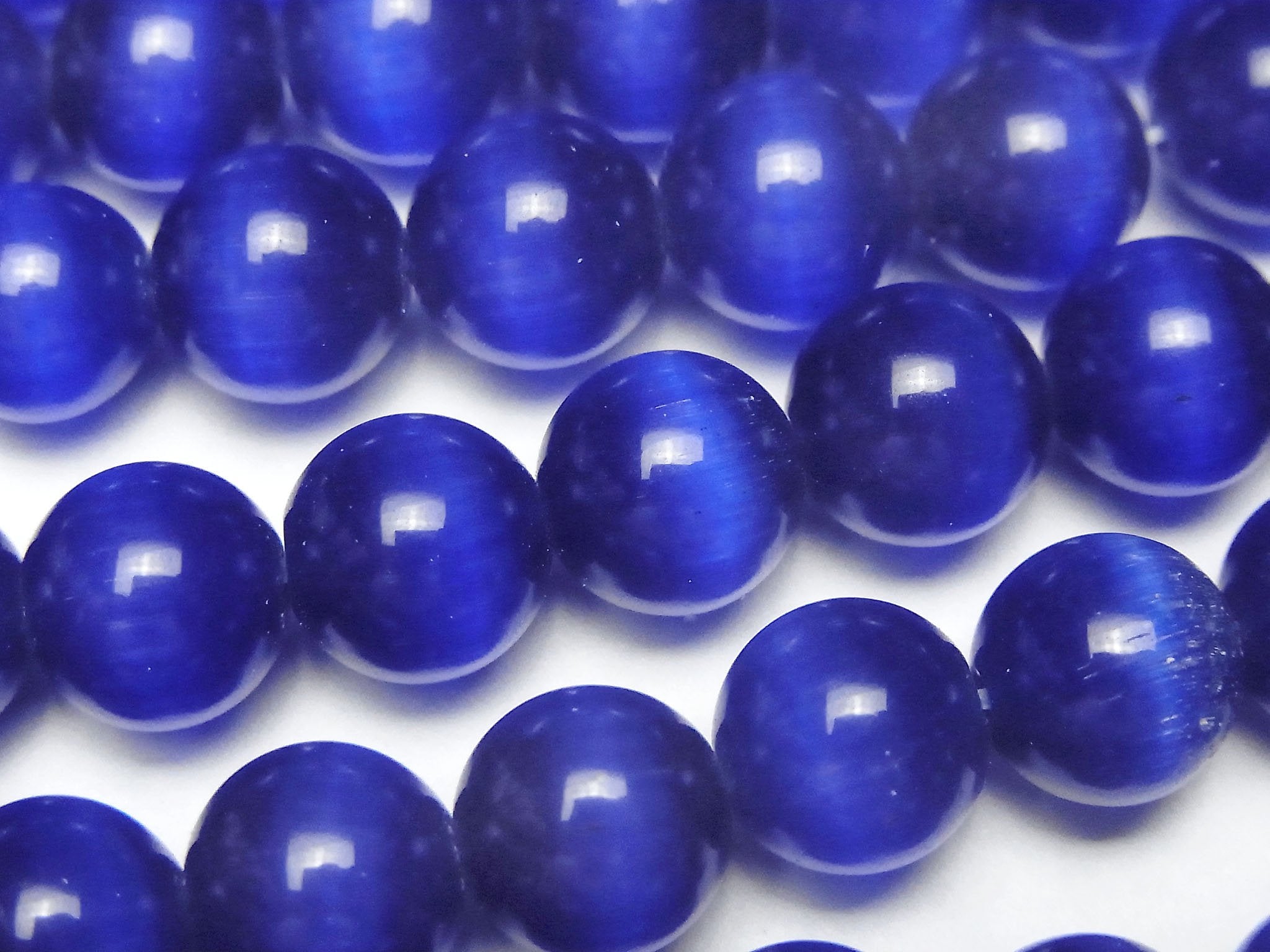Dark blue color Cat's Eye Round 10mm 1strand beads (aprx.15inch/36cm)