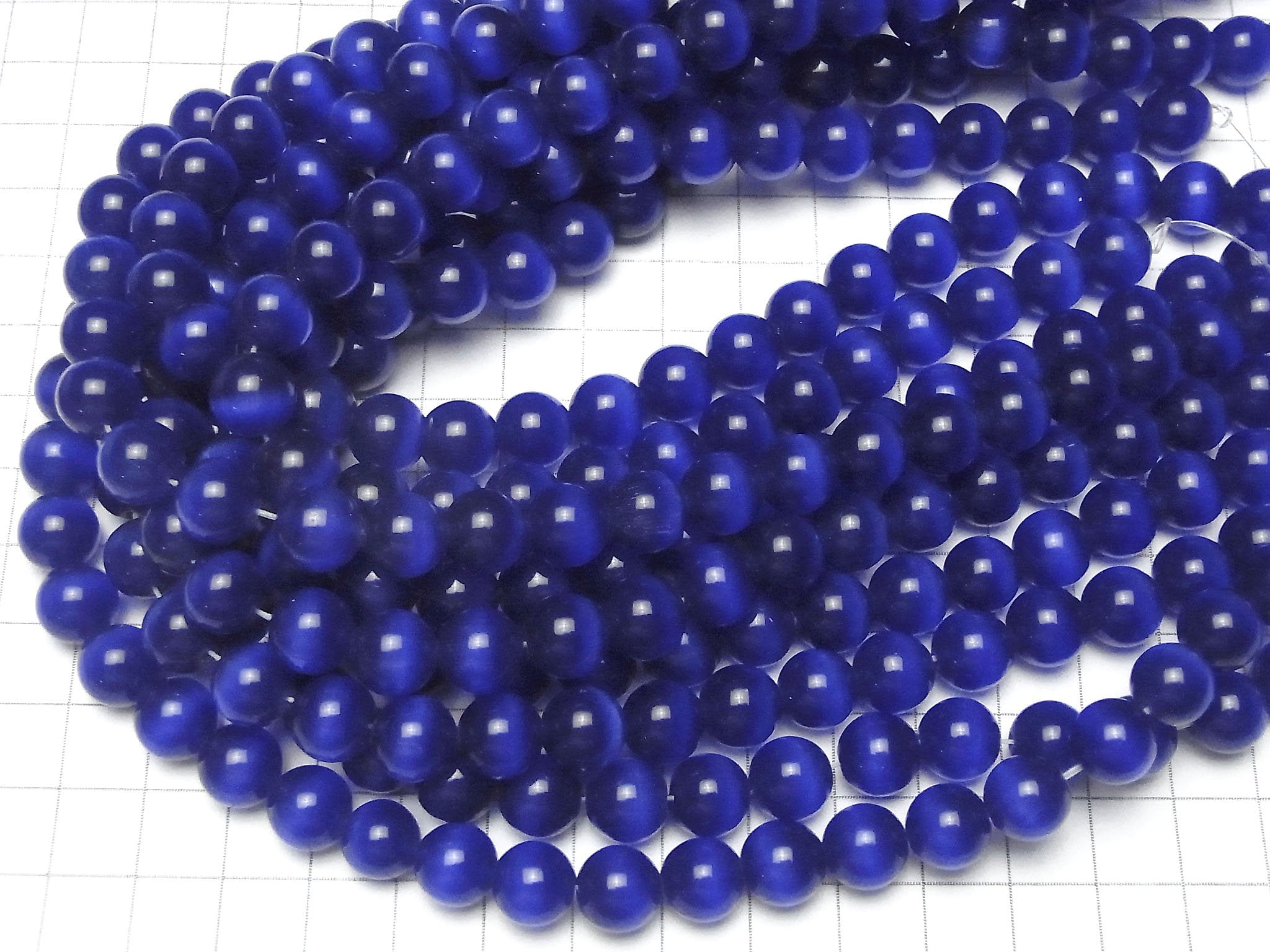 Dark blue color Cat's Eye Round 10mm 1strand beads (aprx.15inch/36cm)