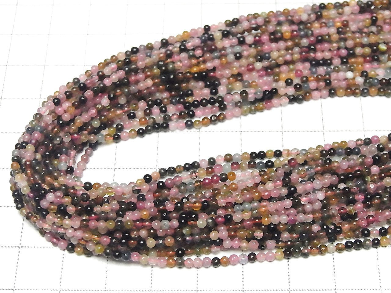1串 $11.79!多色碧璽 AAA- 圓形 2mm 1串珠子 (約15英吋 / 36公分)