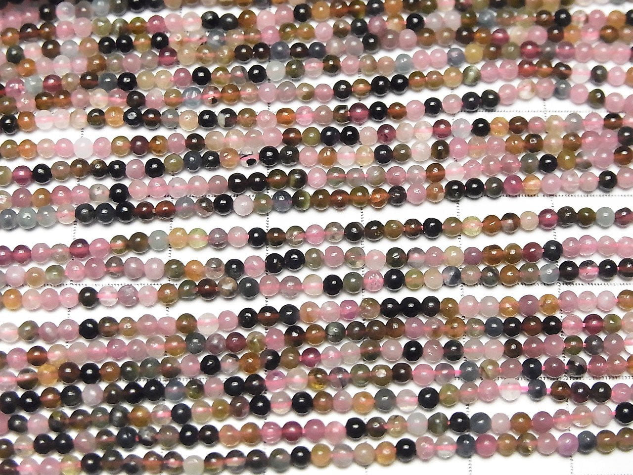 1串 $11.79!多色碧璽 AAA- 圓形 2mm 1串珠子 (約15英吋 / 36公分)