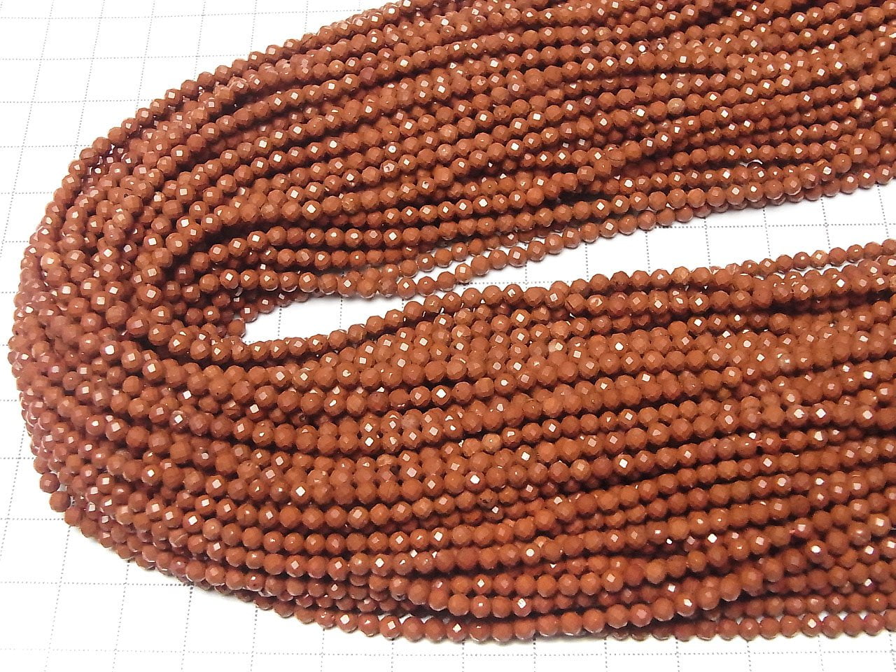 High Quality! 1strand $5.79! Red Jasper AAA Faceted Round 3mm 1strand beads (aprx.15inch / 37cm)