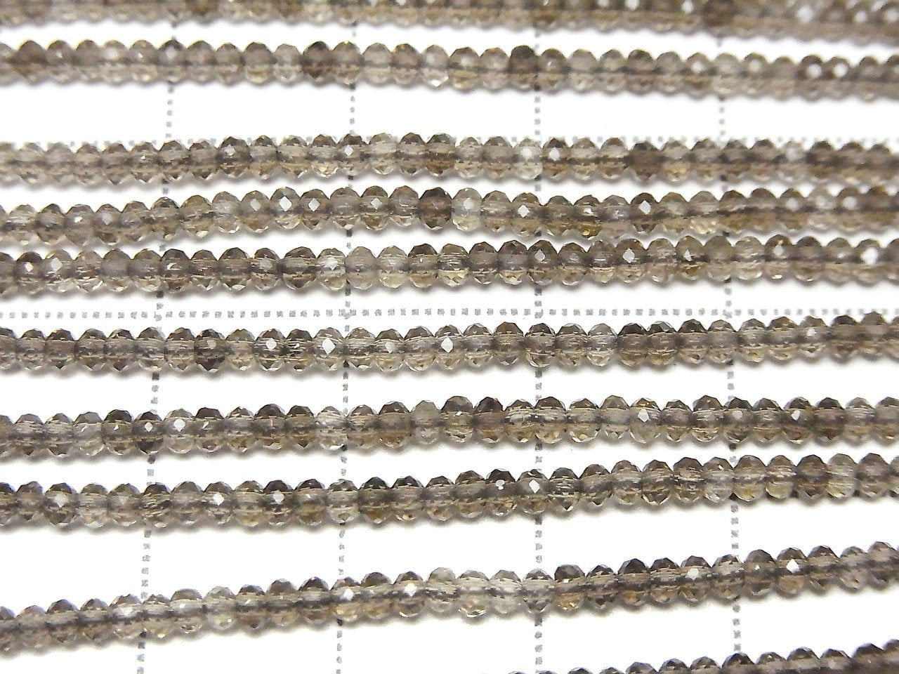Haute qualité ! Quartz fumé AAA à facettes, bouton rondelle 2x2x1,5mm, 1 fil de perles (environ 15 pouces/38cm)