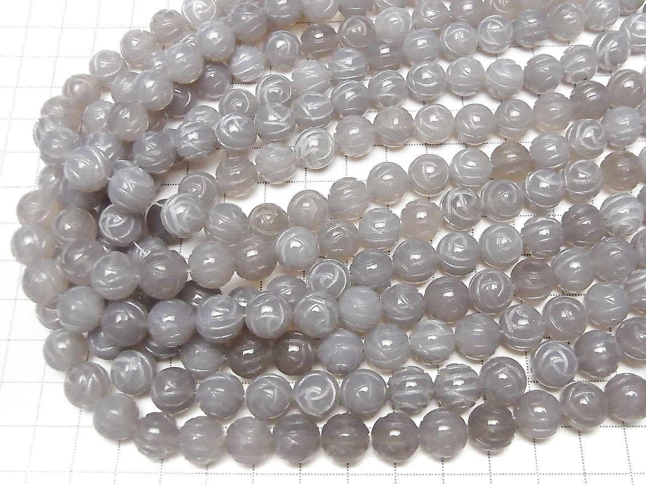 Onyx Gris AAA Rond Taille Rose 10 mm perles demi-fil ou 1 fil (env. 14 pouces / 35 cm)