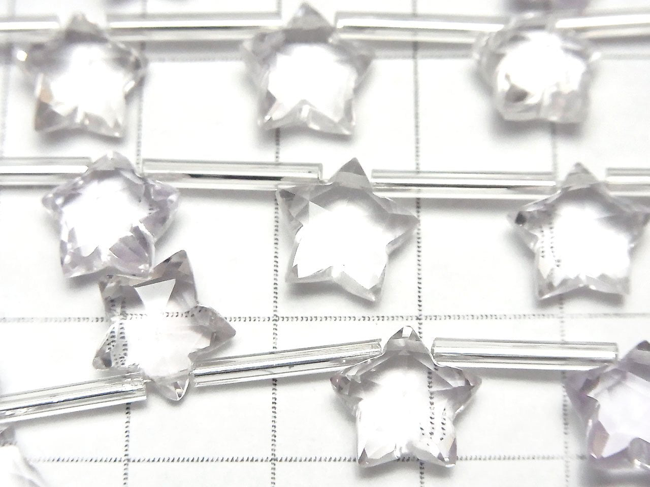 高品質紫水晶 AAA 刻面星形 10x10mm 1串珠子(8顆)