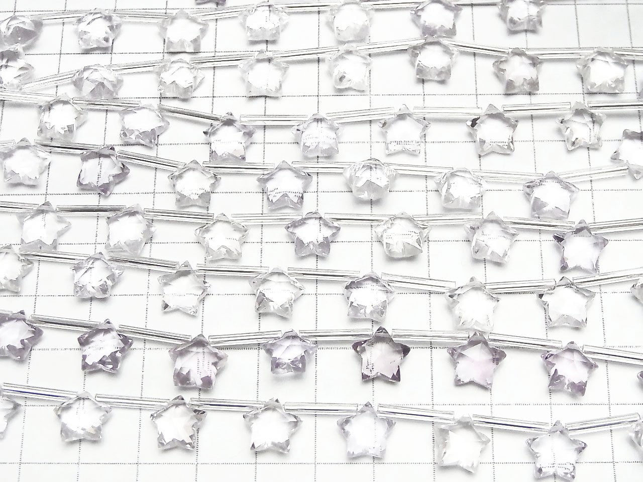 高品質紫水晶 AAA 刻面星形 10x10mm 1串珠子(8顆)