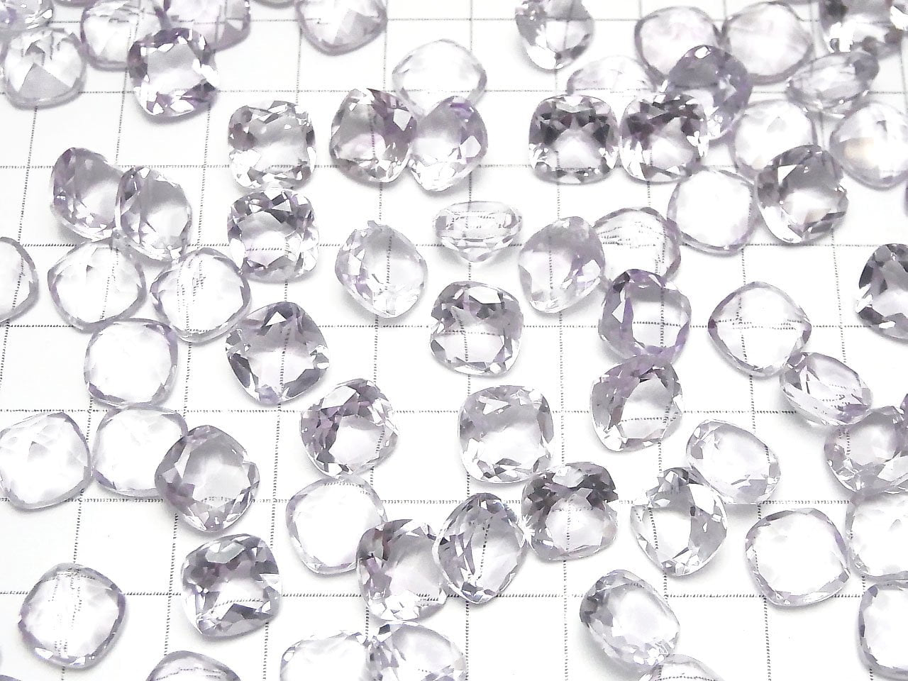 Améthyste de haute qualité AAA Pierre précieuse carrée à facettes 10x10mm 3 pièces