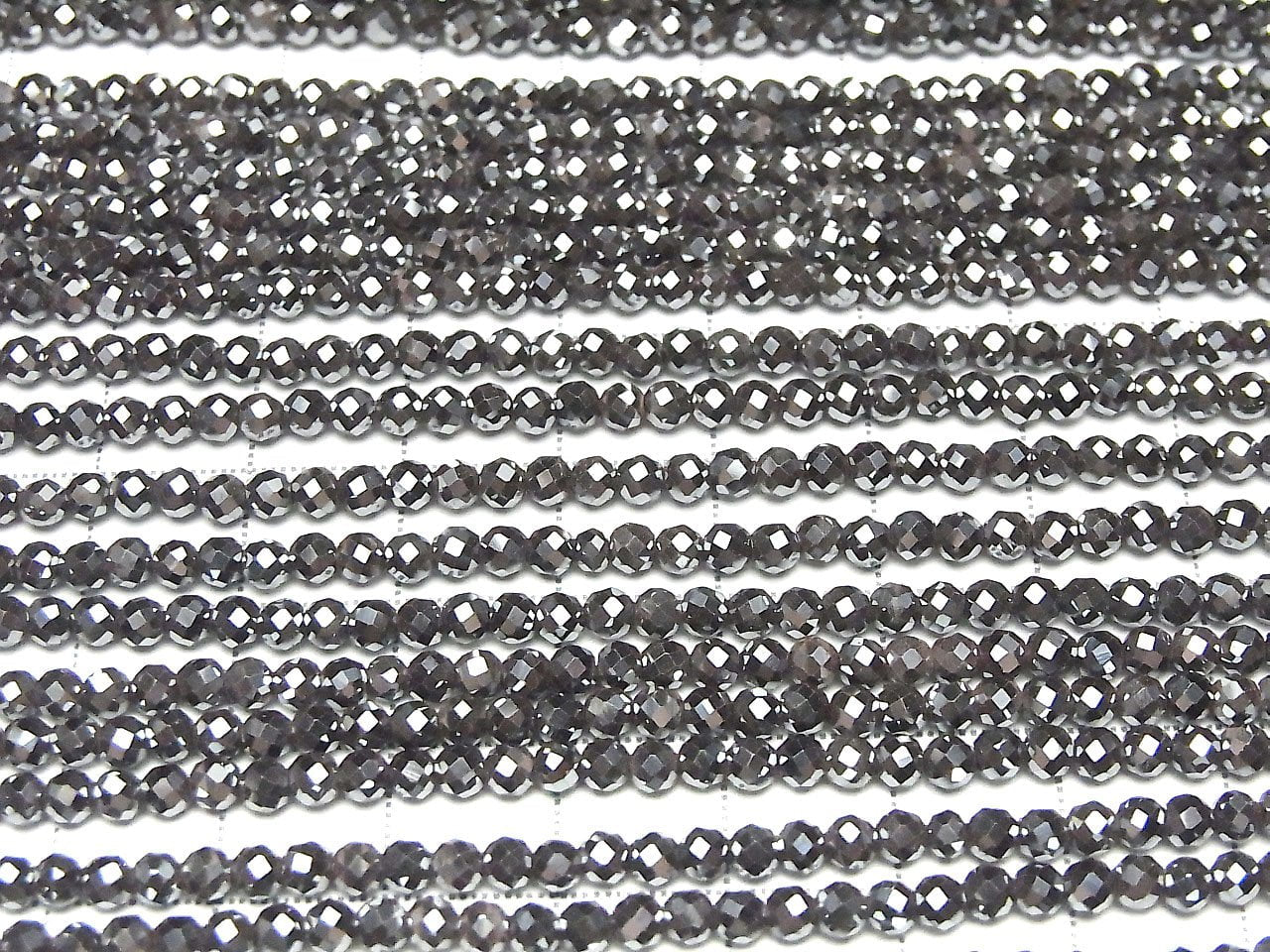 2 Stück $6.79! Hochwertig! Hämatit Facettierte Rund 3mm 1 Strang Perlen (ca. 15 Zoll / 38 cm)