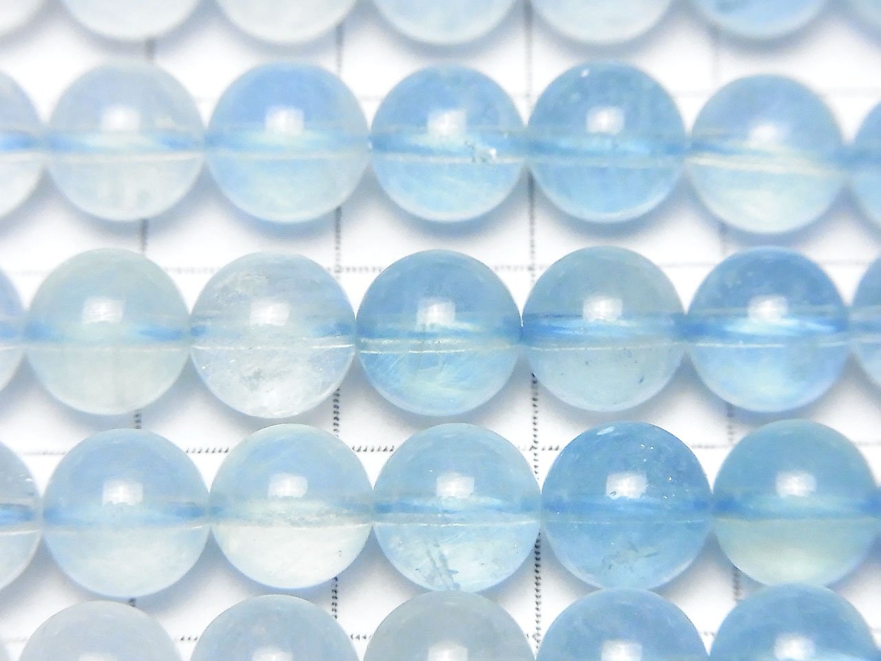 Aigue-marine AAA - Rondes 8mm 1 fil perles (environ 15 pouces/37 cm)