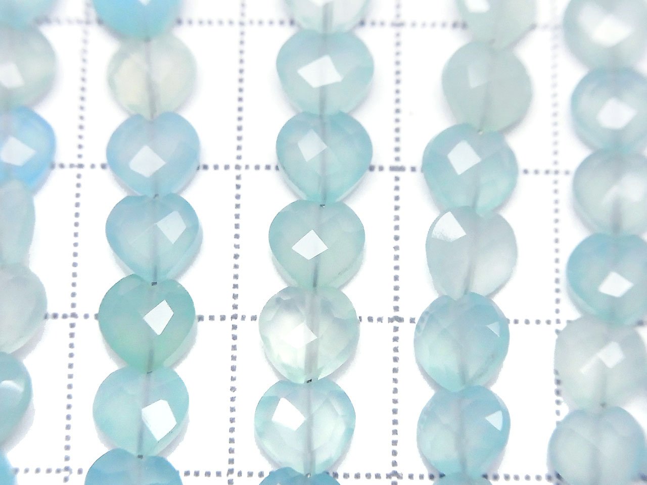 Blue Chalcedony AAA Vertical Hole Heart cut 6x6mm 1strand beads (aprx.6inch / 16cm)