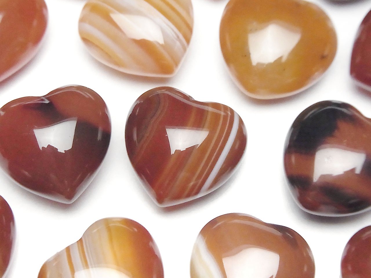Carnelian, Sardonyx Undrilled Heart 19x20mm 2pcs
